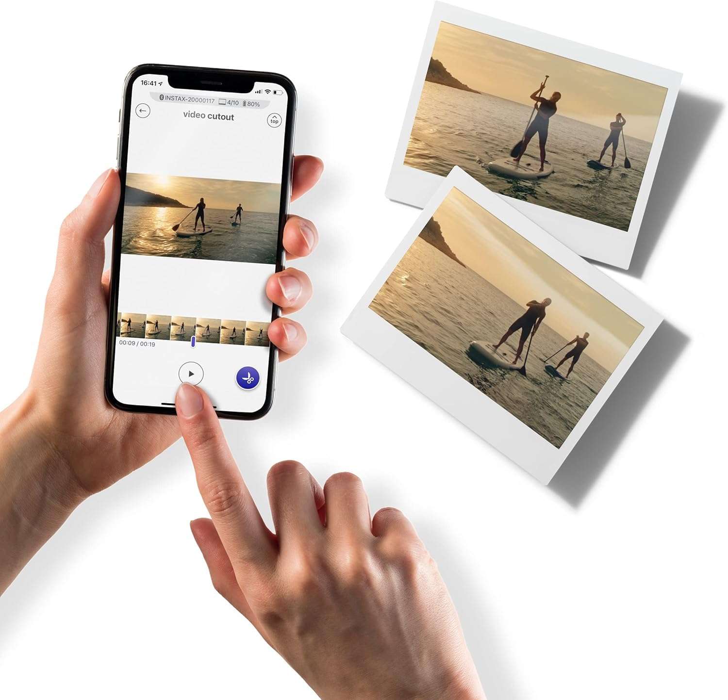 BluebirdSales Fujifilm Instant Mini Link 2 Smartphone Printer + Fuji Stone Gray Film (20 Sheets) Photo Accessory Kit (Photo Frames + Album), Carrying Case + Microfiber Cleaning Cloth (Clay White) 5