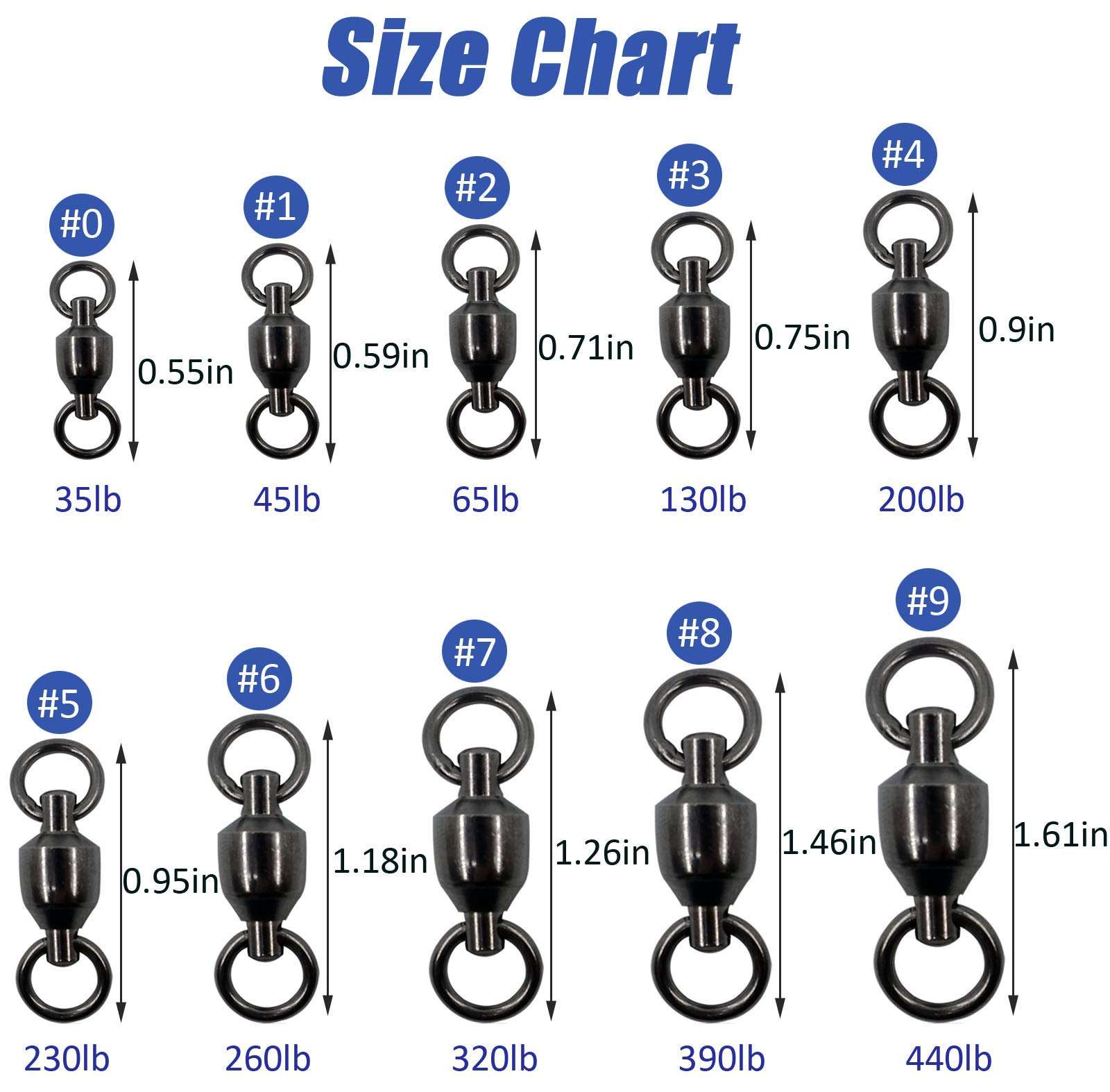 JSHANMEI Fishing Swivels Ball Bearing Swivels, High Strength Stainless Steel Solid Welded Rings Saltwater Fishing Swivels Connector Fishing Tackle Accessories #4 15pcs 3