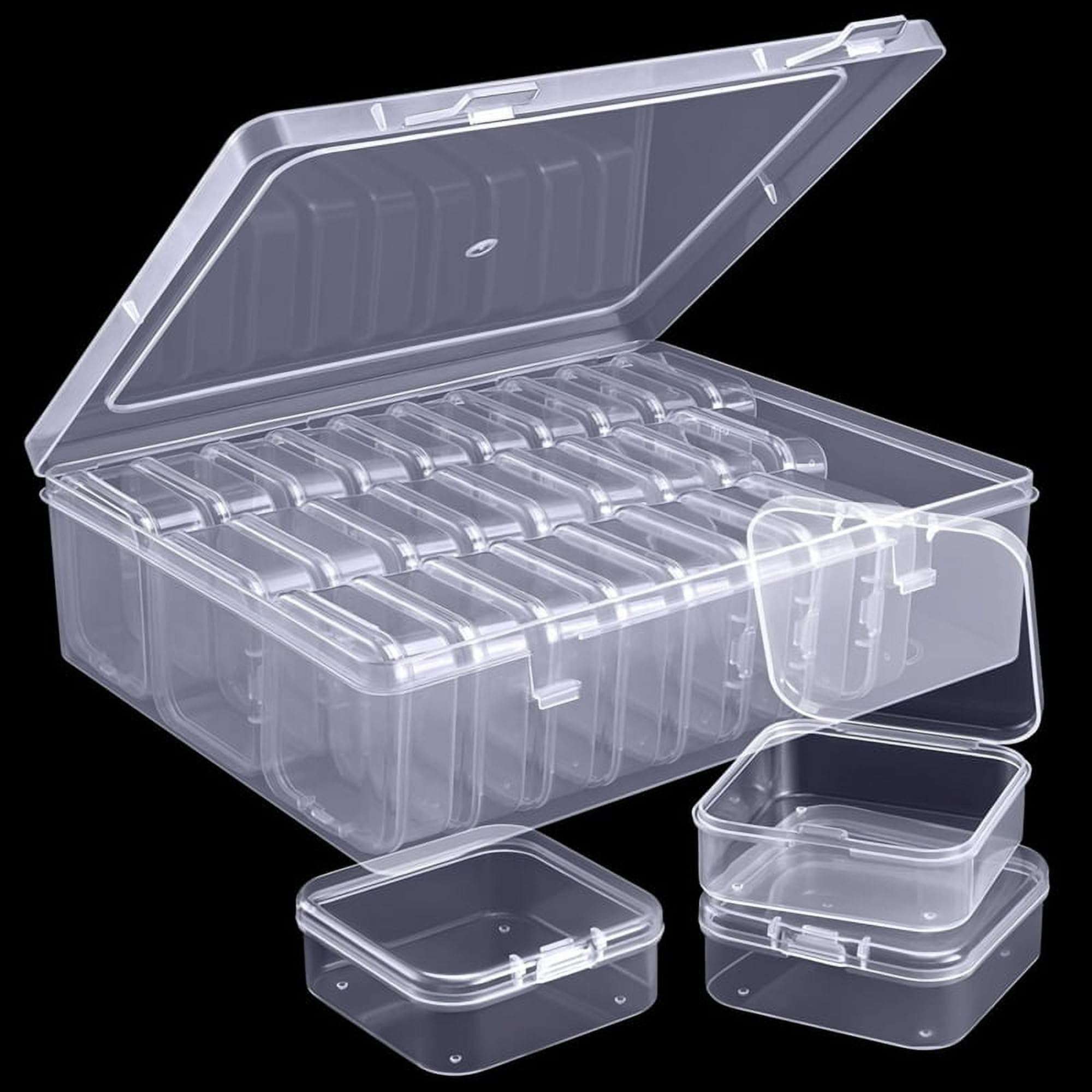 Aryamurti Clear Plastic Craft Organizer Box Set, 30 Small Inner Compartments with Large Outer Container, 22.5 x 17 x 6 cm Storage Case for Beads, Jewelry Making, DIY Supplies 6