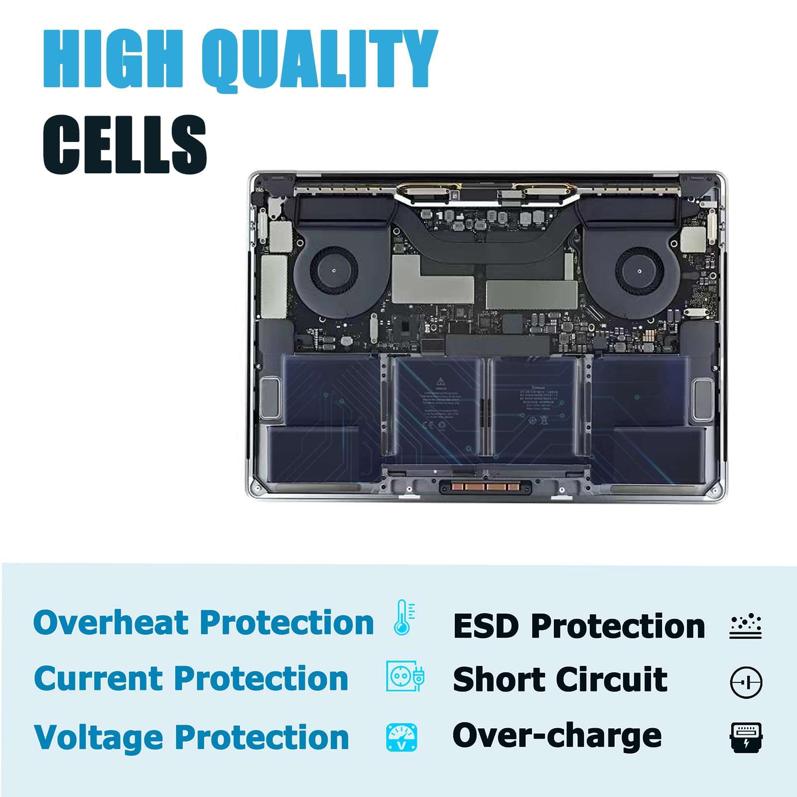 Tinkerpal GJKNX Replacement Laptop Battery for Dell Latitude 5280 5480 5580 5490 5590 E5480 E5580 E5490 E5590 Series Precision 15 3520 Series 0DY9NT GD1JP DY9NT 0GD1JP 5YHR4 451-BBZG 7.6V 68Wh 4