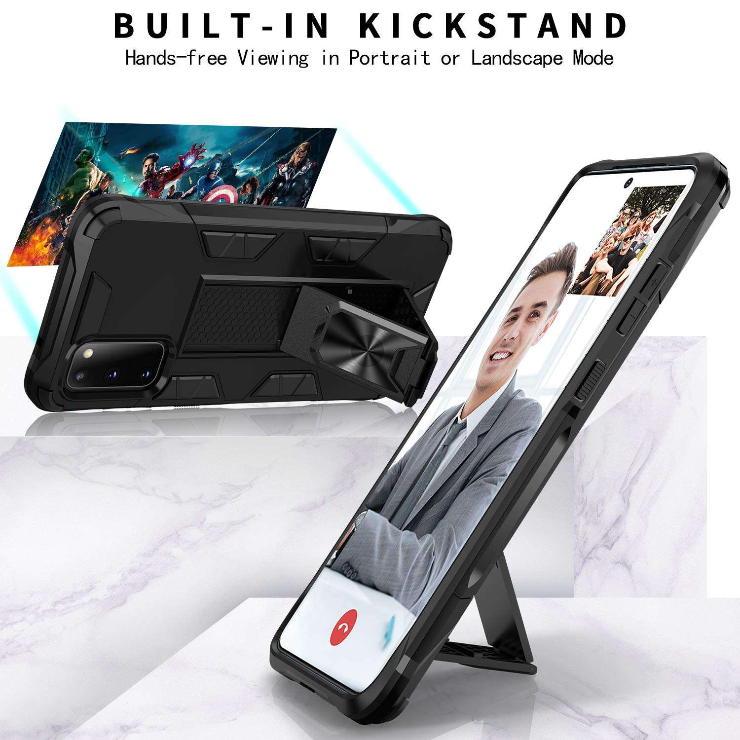 AFARER for Samsung Galaxy A71 5G case, Military Grade 12ft Drop Tested Magnetic Protective Case,Impact Resistant Military Armor Dual Layer Cover with Kickstand Blue 4