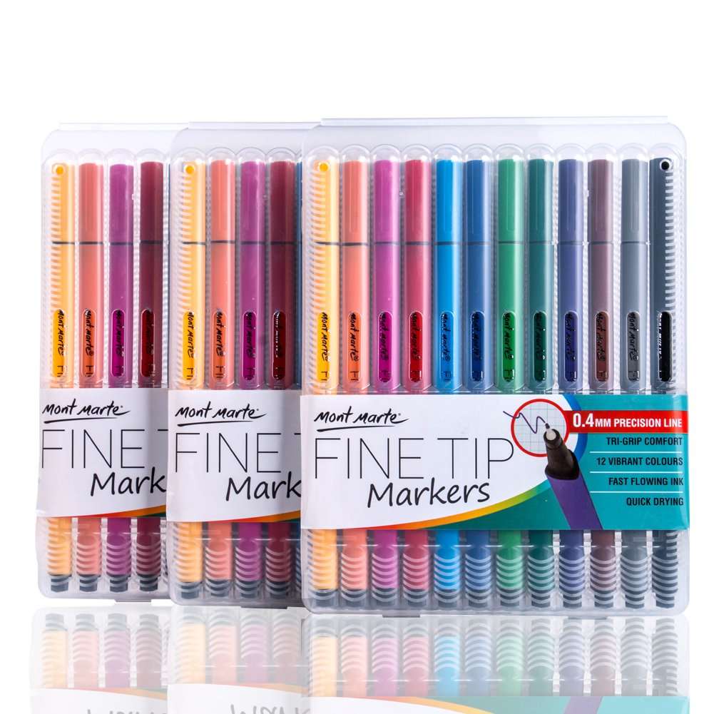 Mont Marte-Mont Marte Fine Tip Markers, Set of 12 6