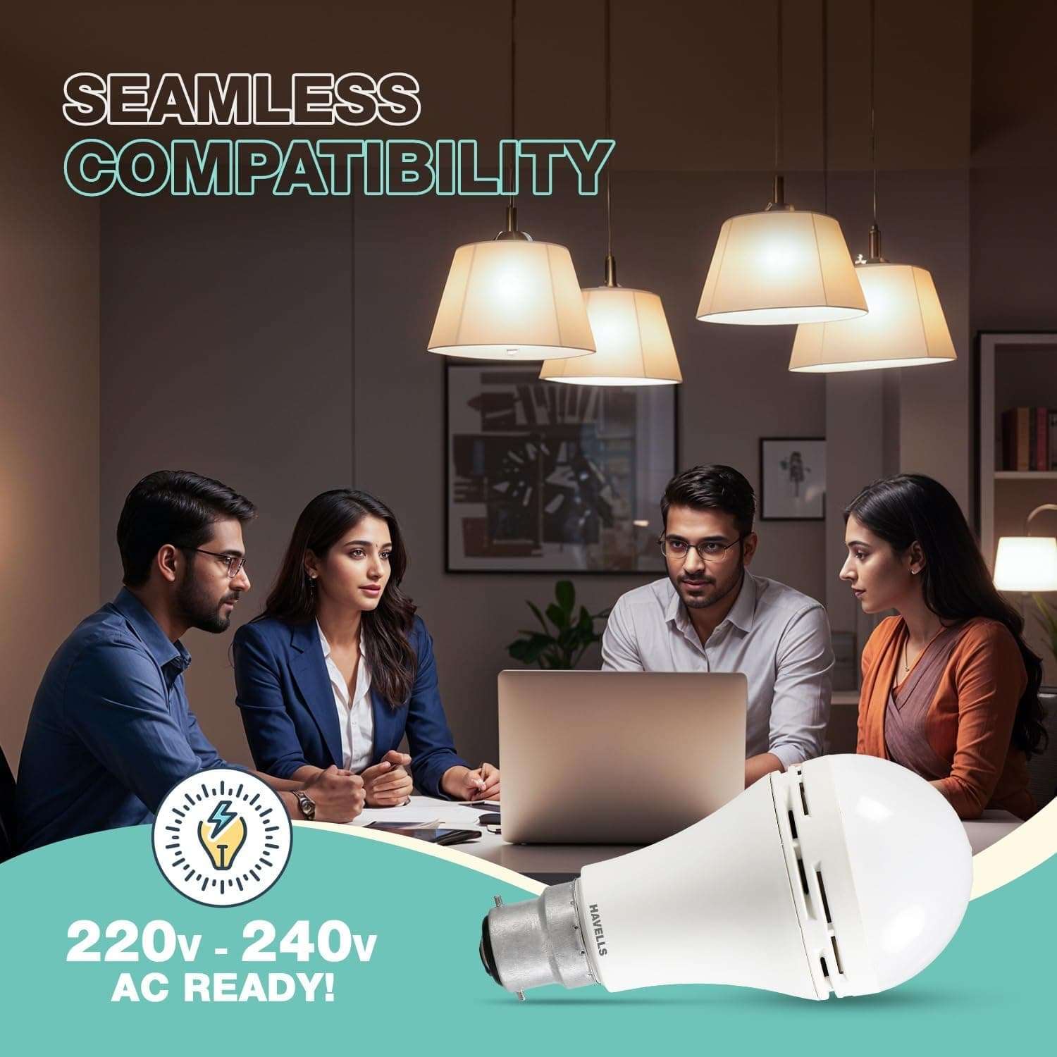 HAVELLS 8.5w LED Emergency Bulb | Shatter Resistant |Cool Day White (6500K) | B22 LED Bulb Base | Inverter Bulb for home,4 Hours battery back up| Li-ion Battery | Over charging Protection (PACK OF 2) 6