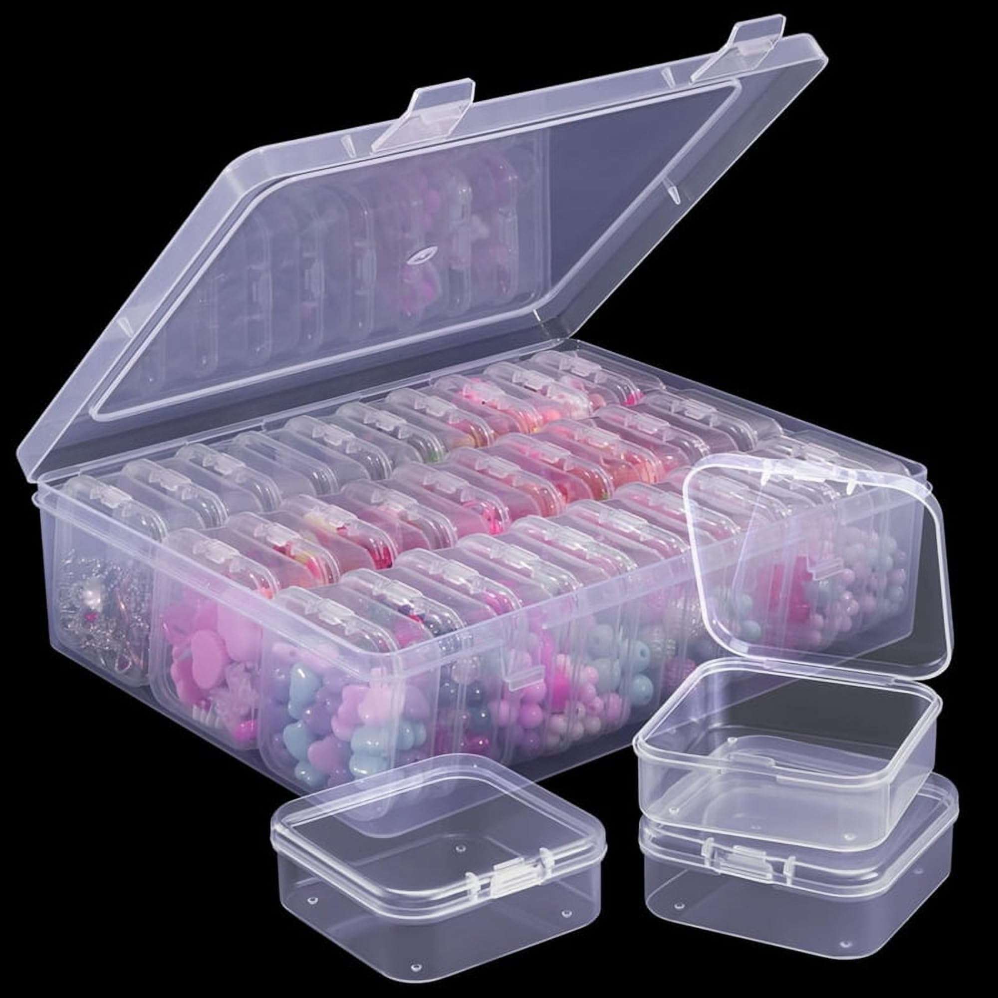 Aryamurti Clear Plastic Craft Organizer Box Set, 30 Small Inner Compartments with Large Outer Container, 22.5 x 17 x 6 cm Storage Case for Beads, Jewelry Making, DIY Supplies 4