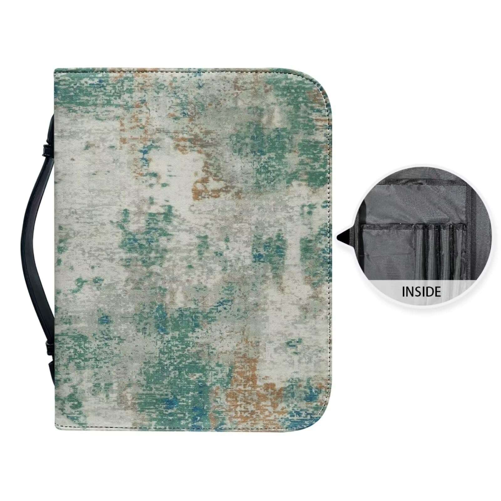 WUYOJUXA Retro Style Bible Book Cover for Women Men Portable Protective Bag for Bible Study Supplies Accessories Carrying Book Case Church Bag with Durable Handle Christian Gifts for Women-size：L 6