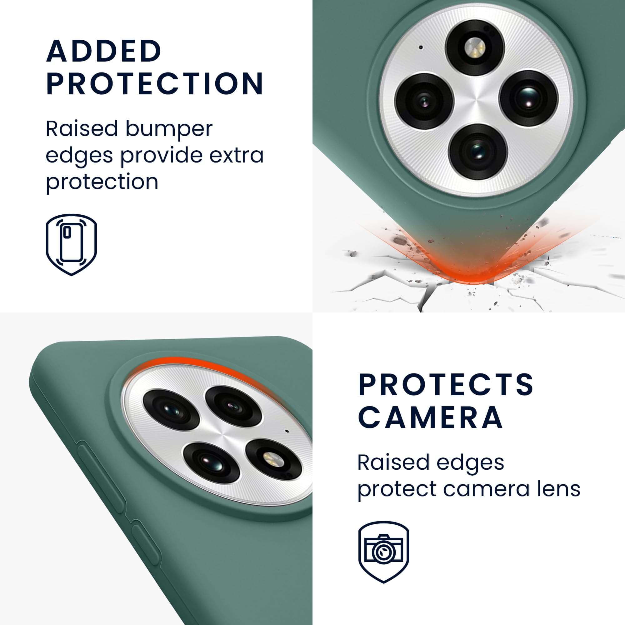 kwmobile Case Compatible with OnePlus 13 Case - TPU Silicone Phone Cover with Soft Finish - Forest Green 4