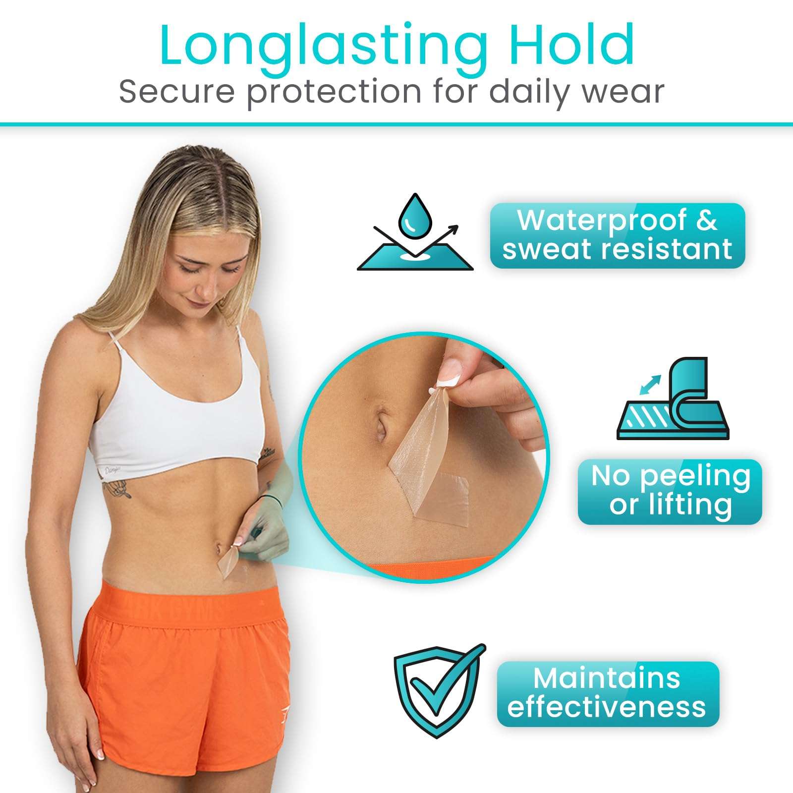 ViveCare Silicone Scar Sheet Tape for Surgical Scars - Medical Grade Silicone Scar Patches for After Surgery - Silicone Bandage Gel Healing Tape Strips - for Scars, C Section (Beige) 5