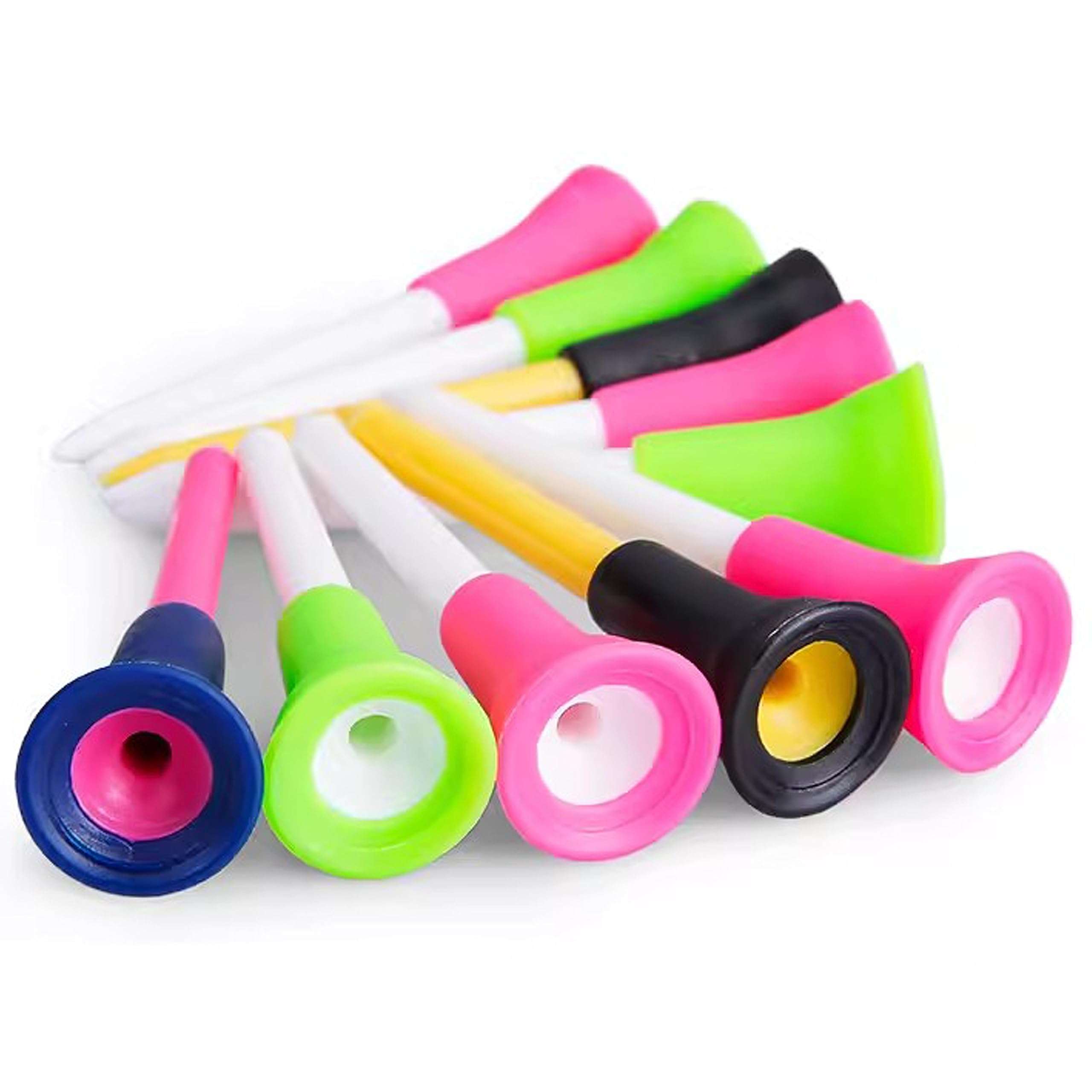 PGM Plastic Golf Tees 10 Pack - Durable, Long-Lasting, Low-Friction Design for Increased Distance, Eco-Friendly Golf Accessories 4