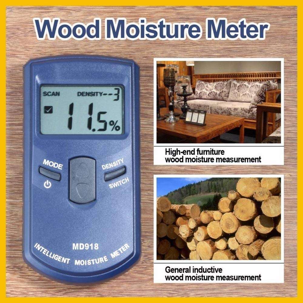 WZCUICAN Moisture Meters Inductive Wood Timber Moisture Meter Hygrometer Digital Electrical Tester Measuring Tool MD918 4~80% Electromanetic 3