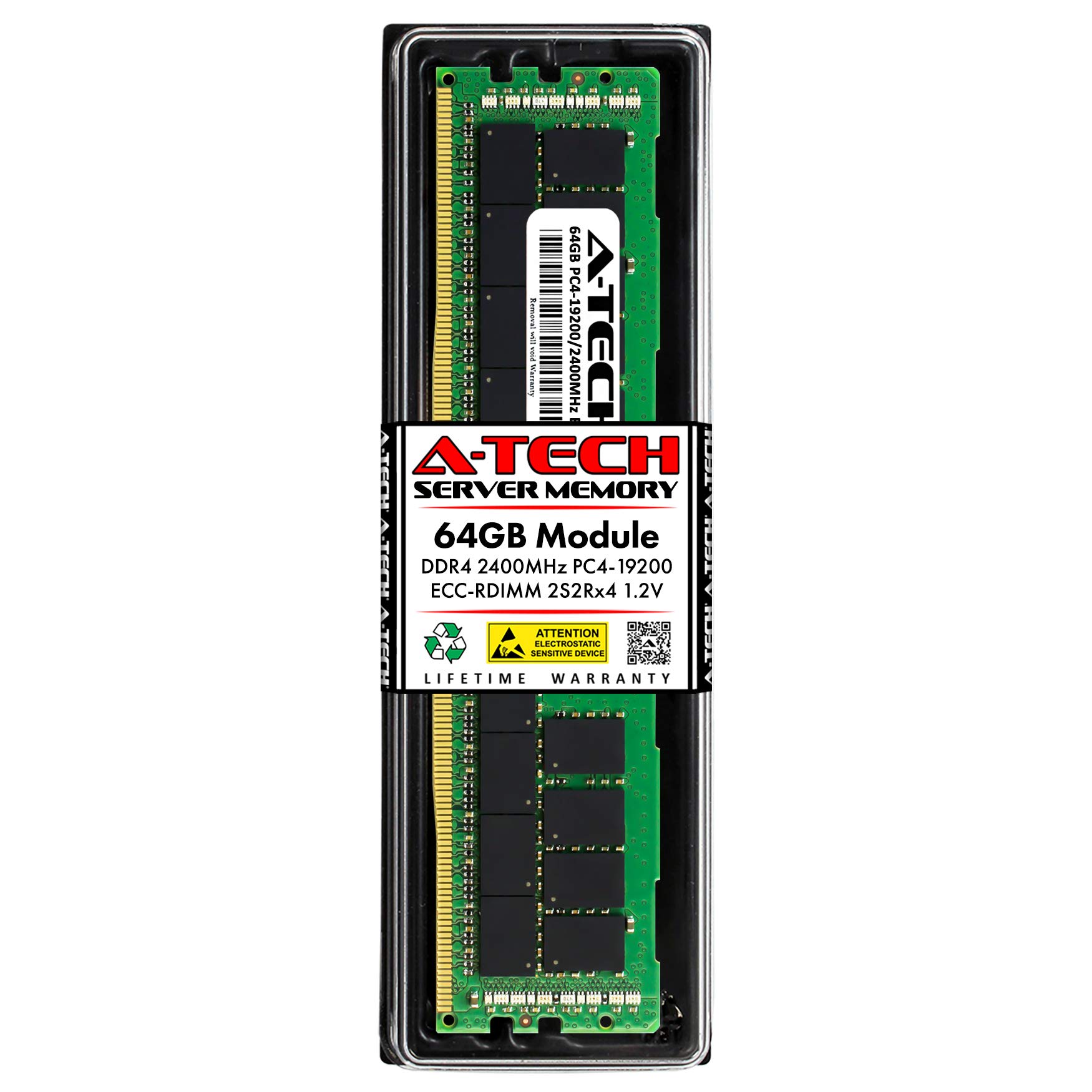 A-Tech 64GB RAM Replacement for Samsung M393A8K40B21-CTC | DDR4 2400MHz PC4-19200 2S2Rx4 (4Rx4) 1.2V ECC RDIMM Registered 288-Pin DIMM Memory Module