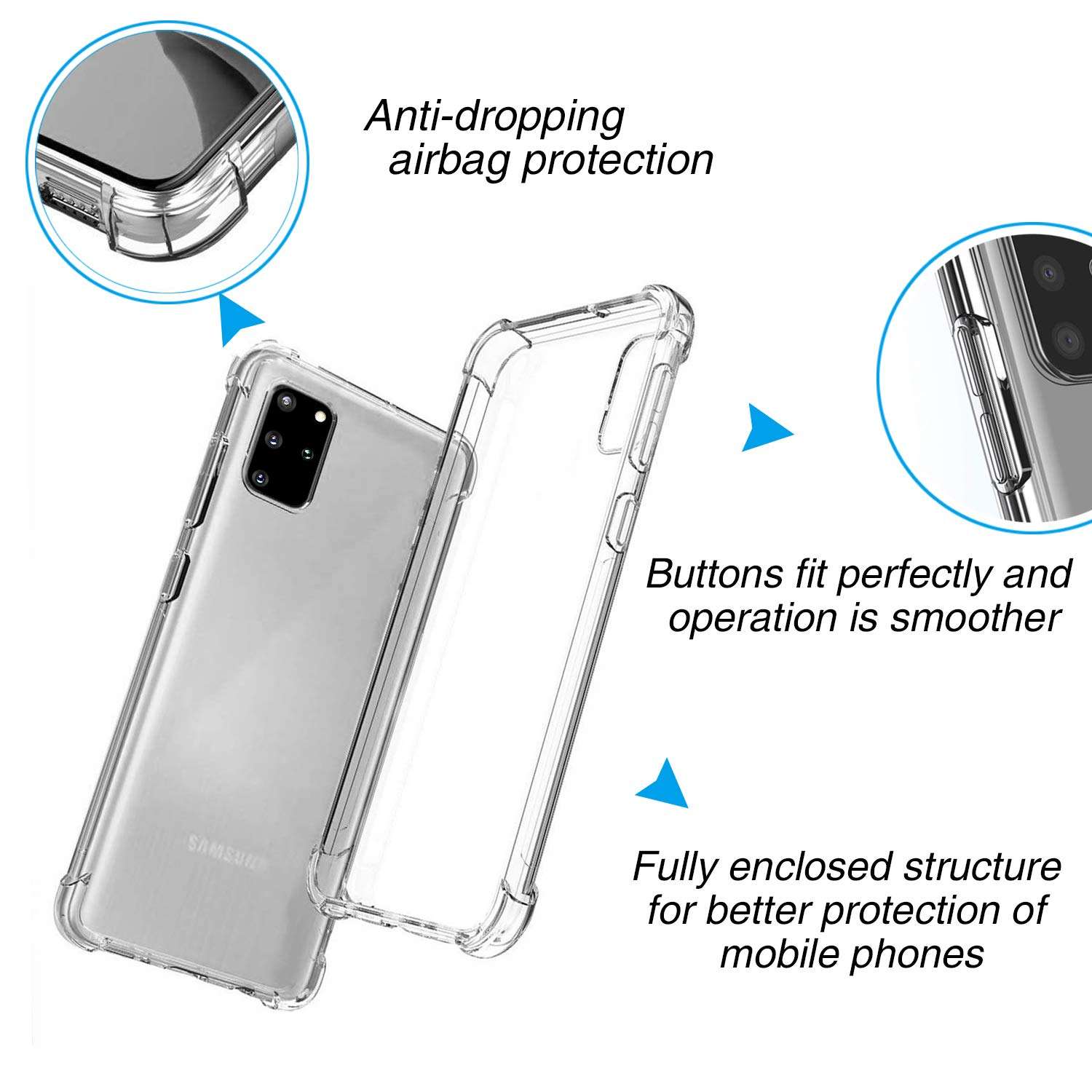 For Samsung Galaxy S20 Plus S20+ Case,Galaxy S20 Plus 20+ 5G Soft TPU Protective Phone Cover Case,Shockproof,Anti-Yellow,Super Slim Fit,Reinforced Corners for Samsung S20 Plus S20+ 2020[6.7inch]-Clear 5