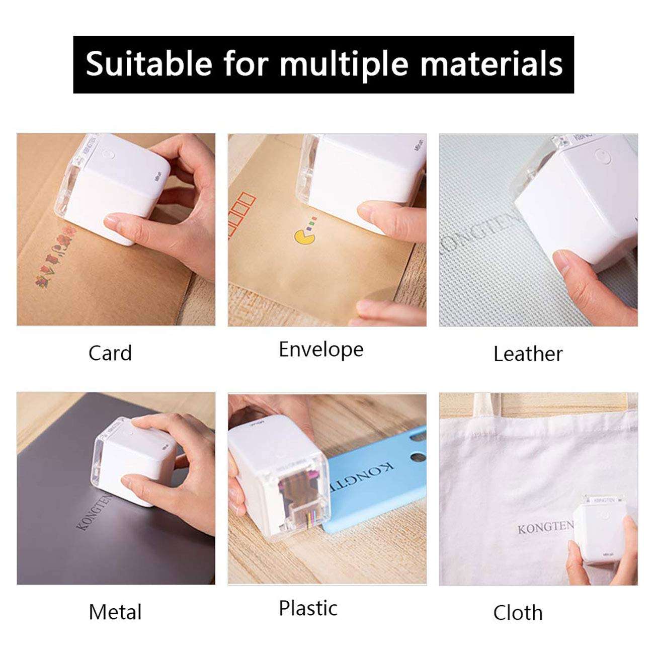 Portable Handheld Inkjet Printer with Quick-Drying Waterproof Ink &Bluetooth Mobile Color Printer for Customized Text,Home Office,Print on Wood, Glass,Clothes,Barcodes 5