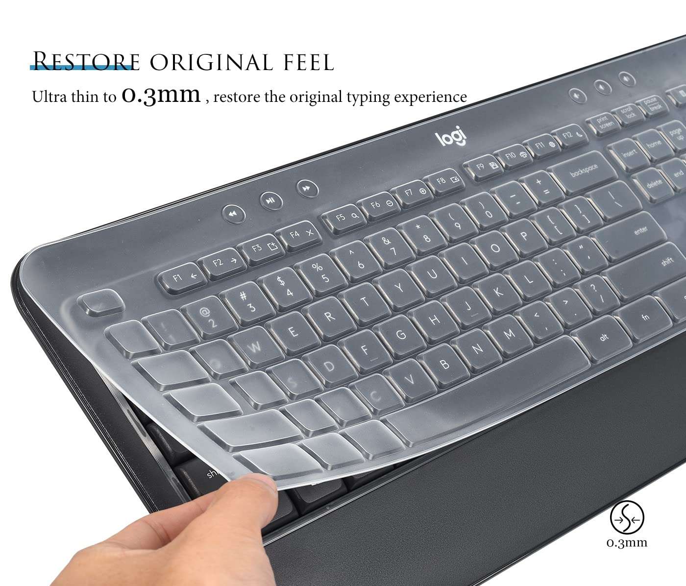 Keyboard Cover for Logitech MK545 Advanced Wireless Keyboard, Logitech MK540 Full-Size Advanced Wireless Scissor Keyboard Skin, Logitech MK545 MK540 Keyboard Protector - Clear 4