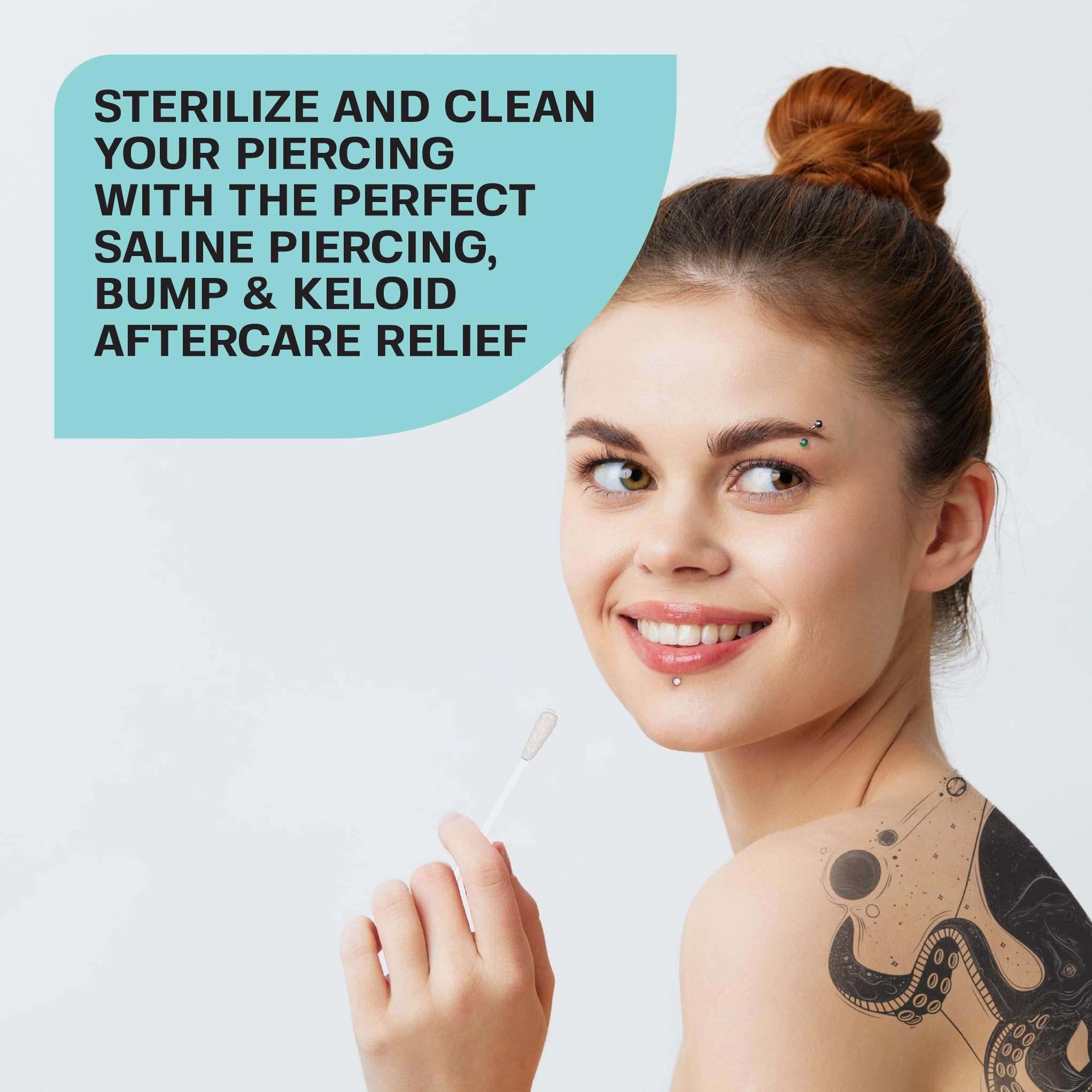 Base Labs Keloid Bump Removal Gel Swabs | Piercing Aftercare Gel Swabs for Piercing Bump Treatment | Medicated Piercing Cleaner Saline Solution for Ear, Nose, Belly, Body Piercings | 36 Swabs 5