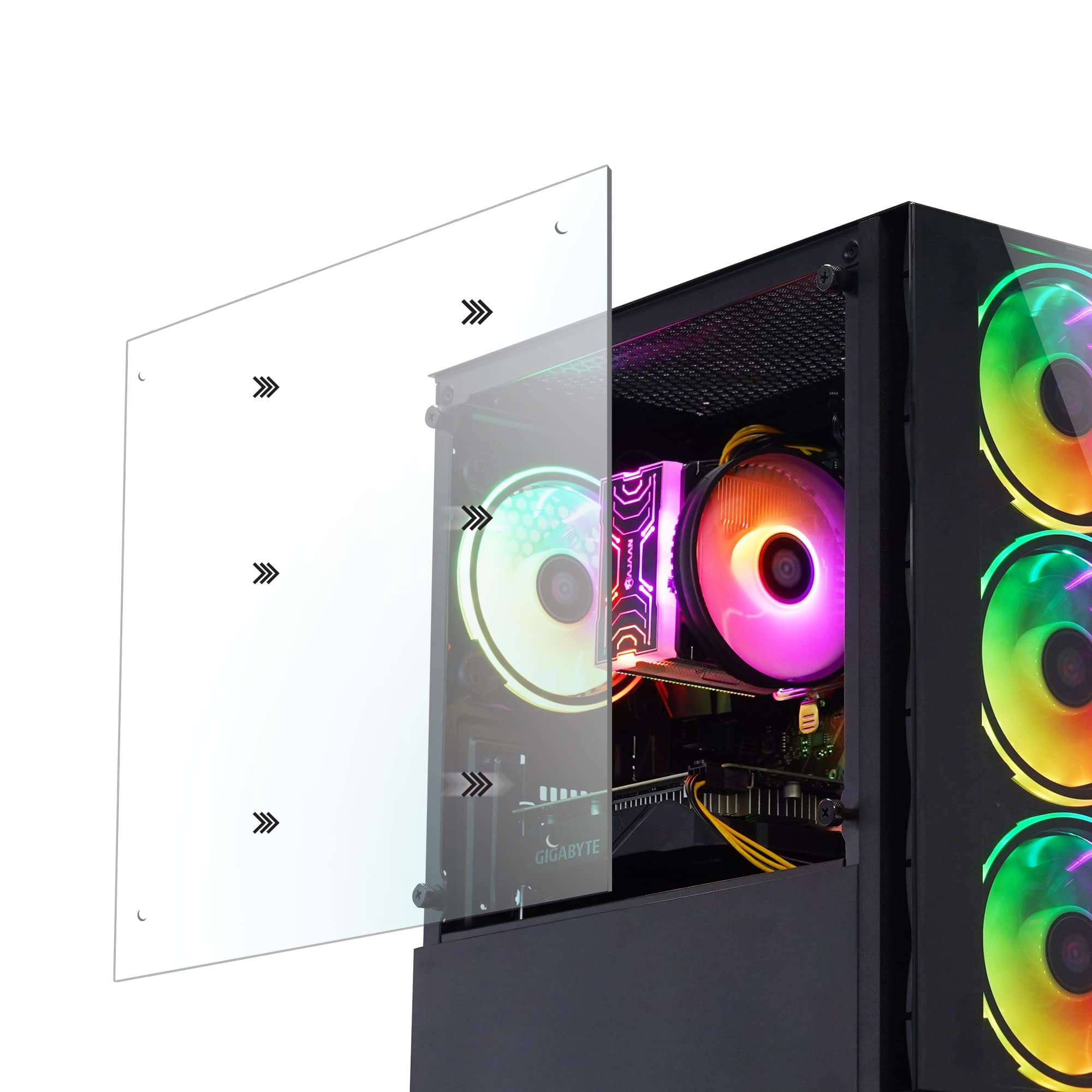 HAJAAN Gaming PC Desktop Tower - Intel i7 Quad Core Processor Upto 4.0GHz - 16GB DDR4 RAM 1TB SSD - AMD Radeon RX 580 8GB - RGB Keyboard Mouse - WiFi Ready - Windows 10 Pro 5