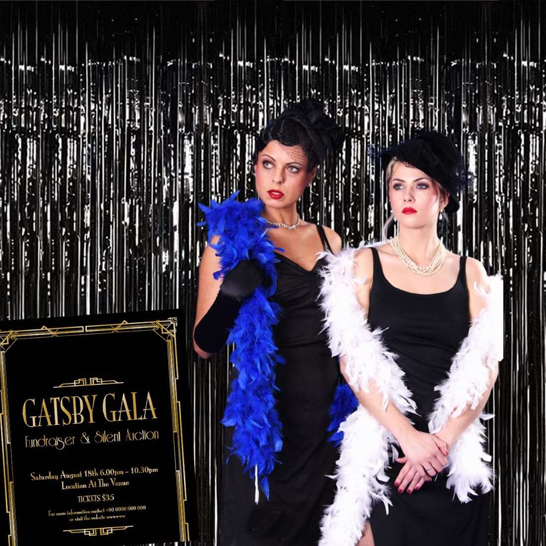 Muhome Glitter Silver Foil Fringe Curtain, 4PCS 3.28FT x 8.2FT Tinsel Door Streamers Fringe Backdrop for Wedding Graduation Euphoria Birthday Father's Day Party Decorations 3