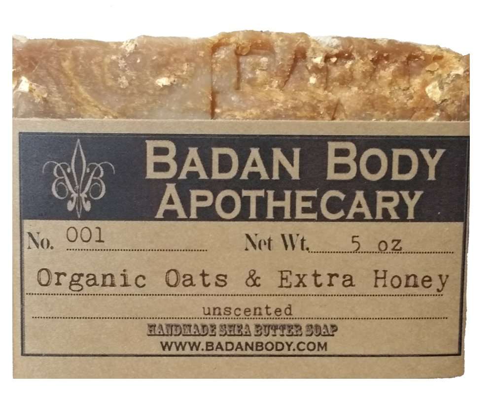 Badan Body Organic Oats and Raw Manuka Honey Handmade Sensitive Skin Shea Butter Soap, 5oz Bar (Natural, 1 Bar Pack) 1