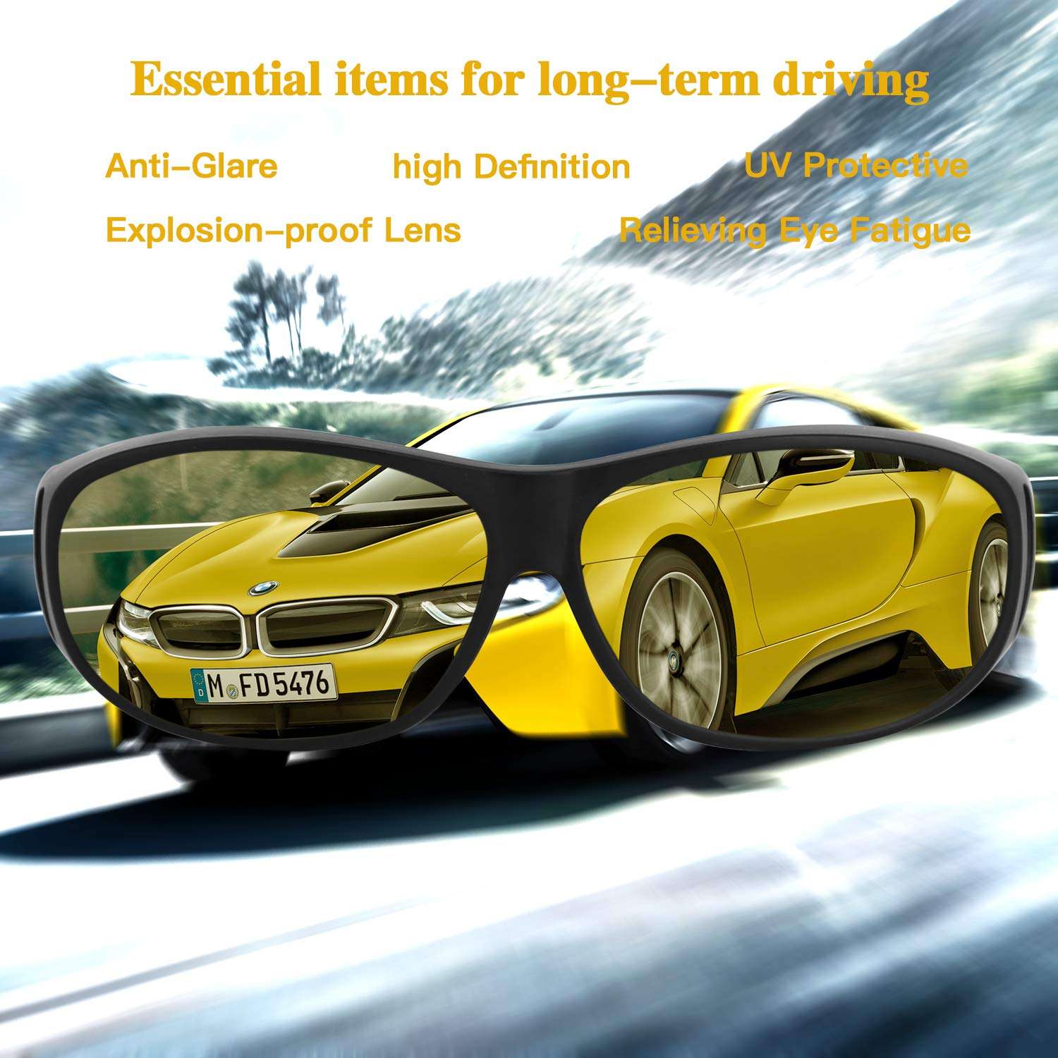 AKSDESY Night Driving Glasses, Anti Glare Night Vision Glasses for Men or Women 4