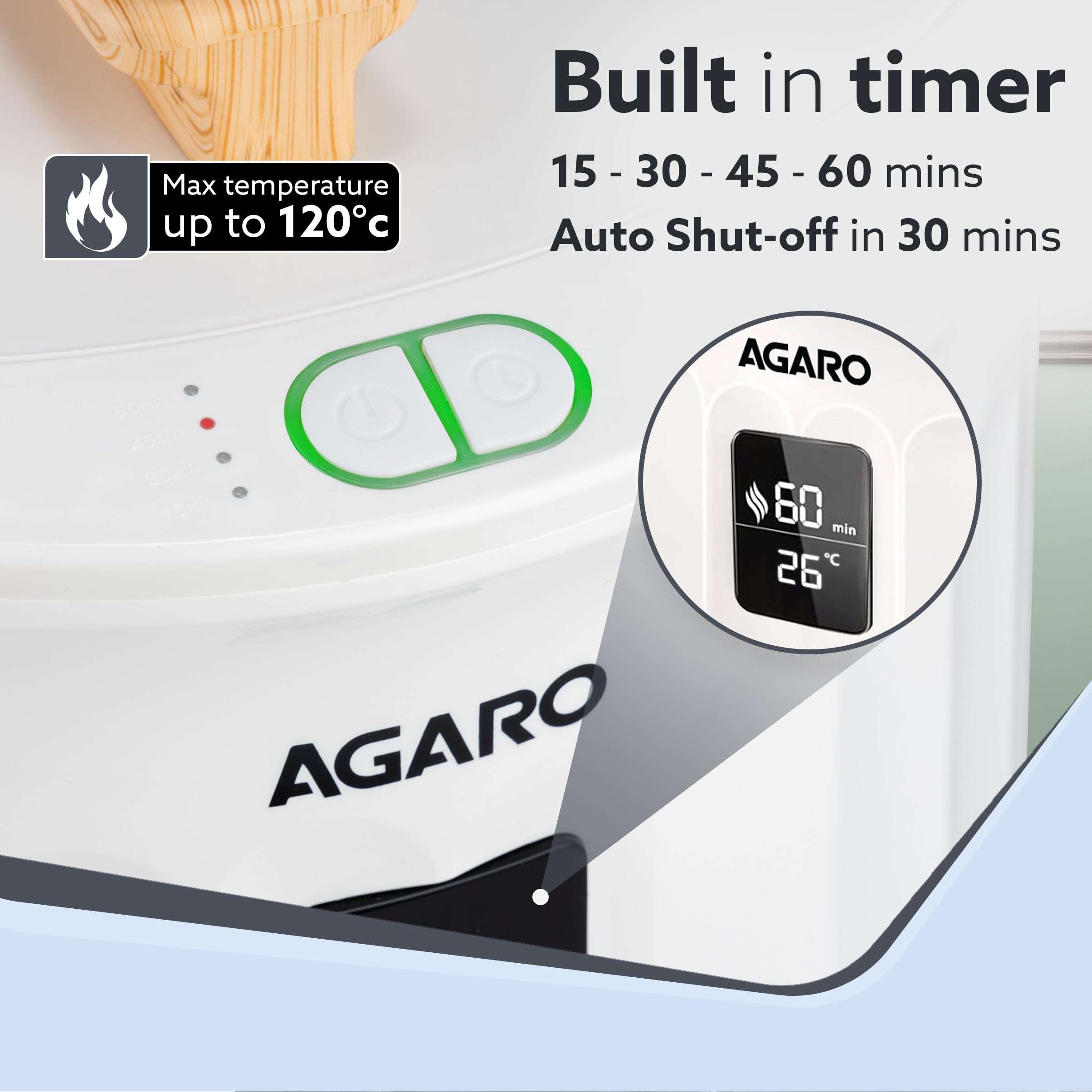 AGARO Regency Towel Warmer, Warms Up to Two Oversized Dry Towels, Bathrobes, Not for Drying Clothes,Towel Warmer Bucket, 400W, Towel Warmers for Bathroom, Auto Shut Off 4