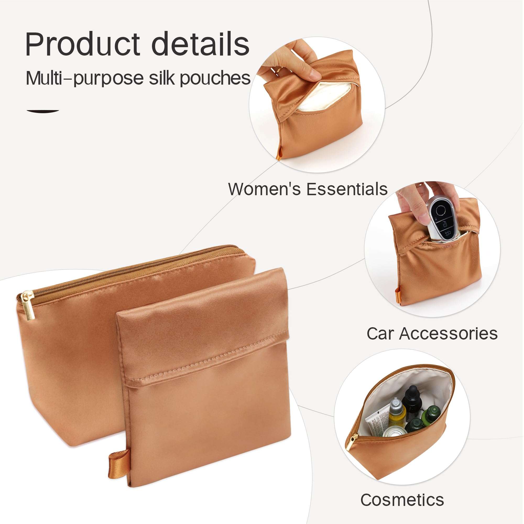 JLYZ Moon Silky Bag Insert Fit for Birkin 25/30/35, Lightweight and Silk Touch(BK35, Gold) 5