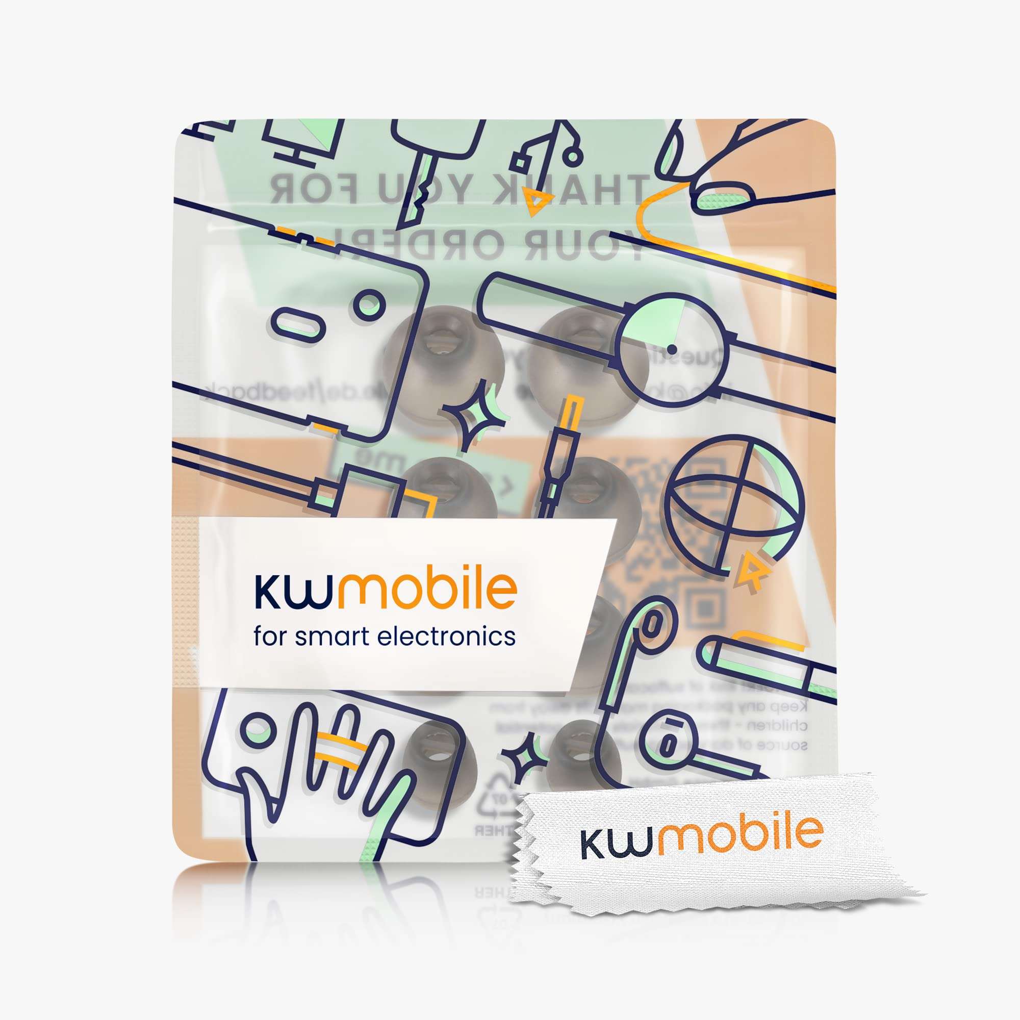 kwmobile 8X Replacement Ear Tips Compatible with Sennheiser CX 300S / CX 6.00BT / Momentum in-Ear - Set of Silicone Eartips for Earbuds Headphones 6