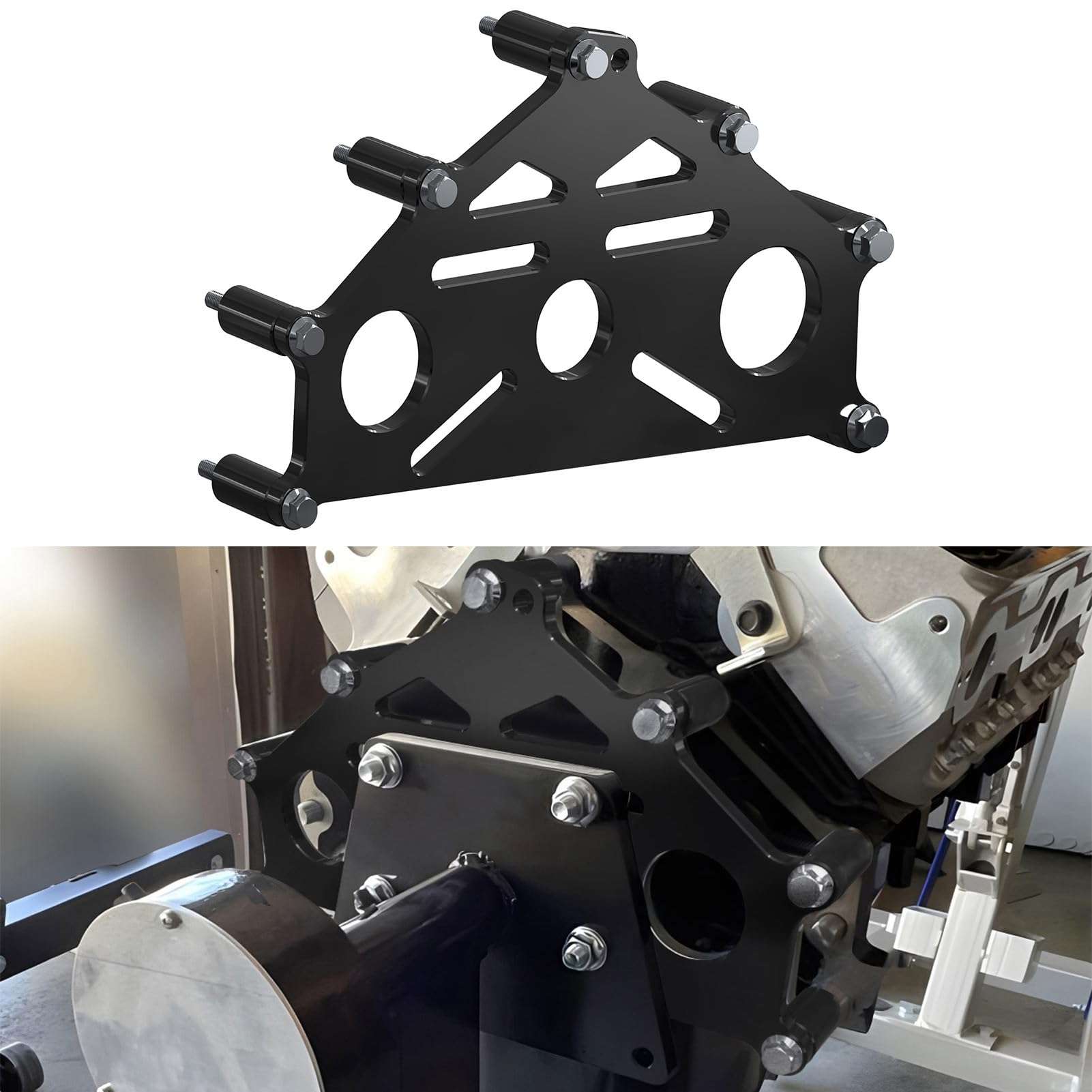 Bevinsee Engine Safe Stand Adapter Plate Compatible with Chevy LS LT Engine BBC SBC 4.8 L 5.3L 6.0L LS7 LQ4 LM7 L96 Heavy Duty Support Bracket 1