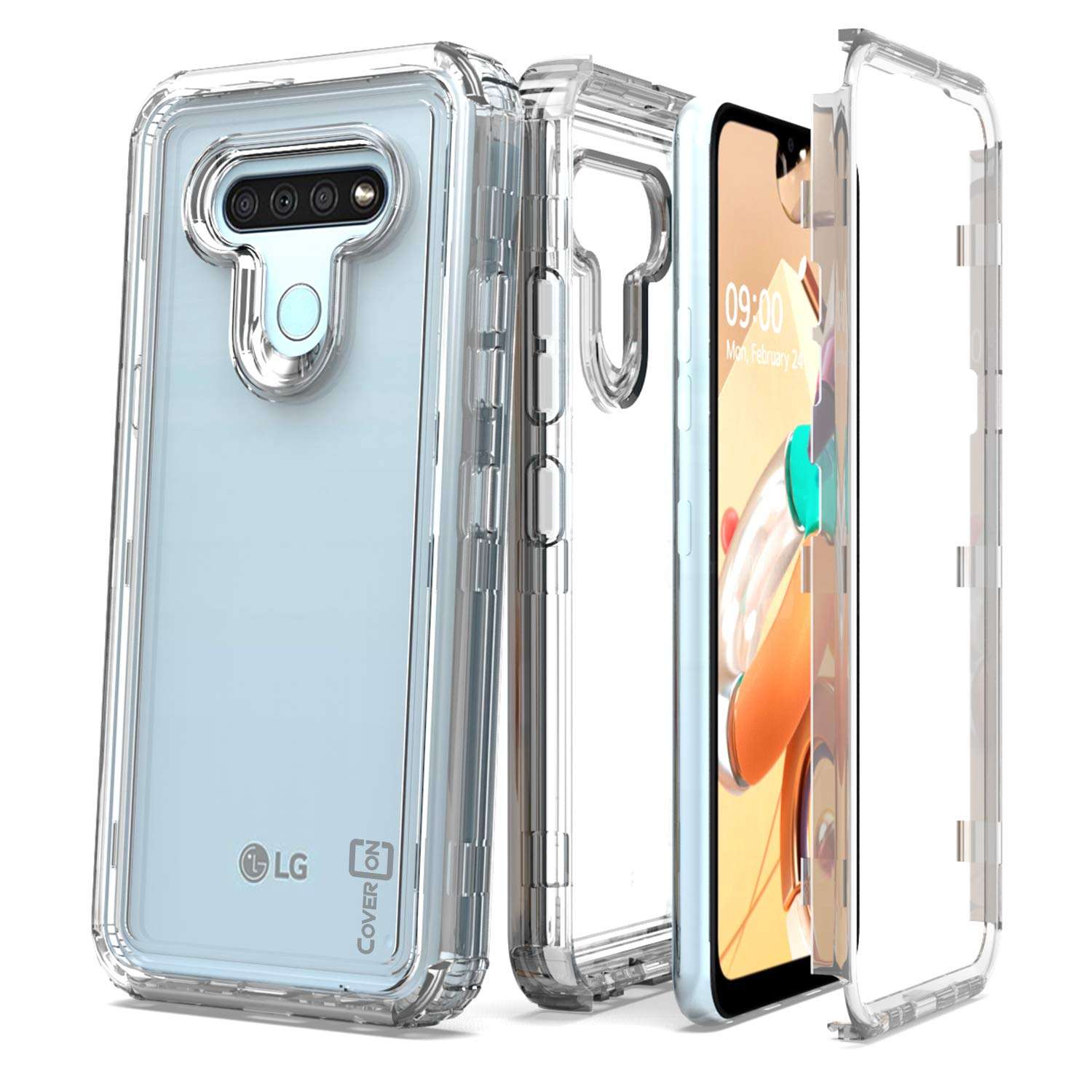 CoverON Full Body Armor for LG Stylo 6 Case, Military Grade Drop Resistant Triple Layer Phone Cover - Clear 1