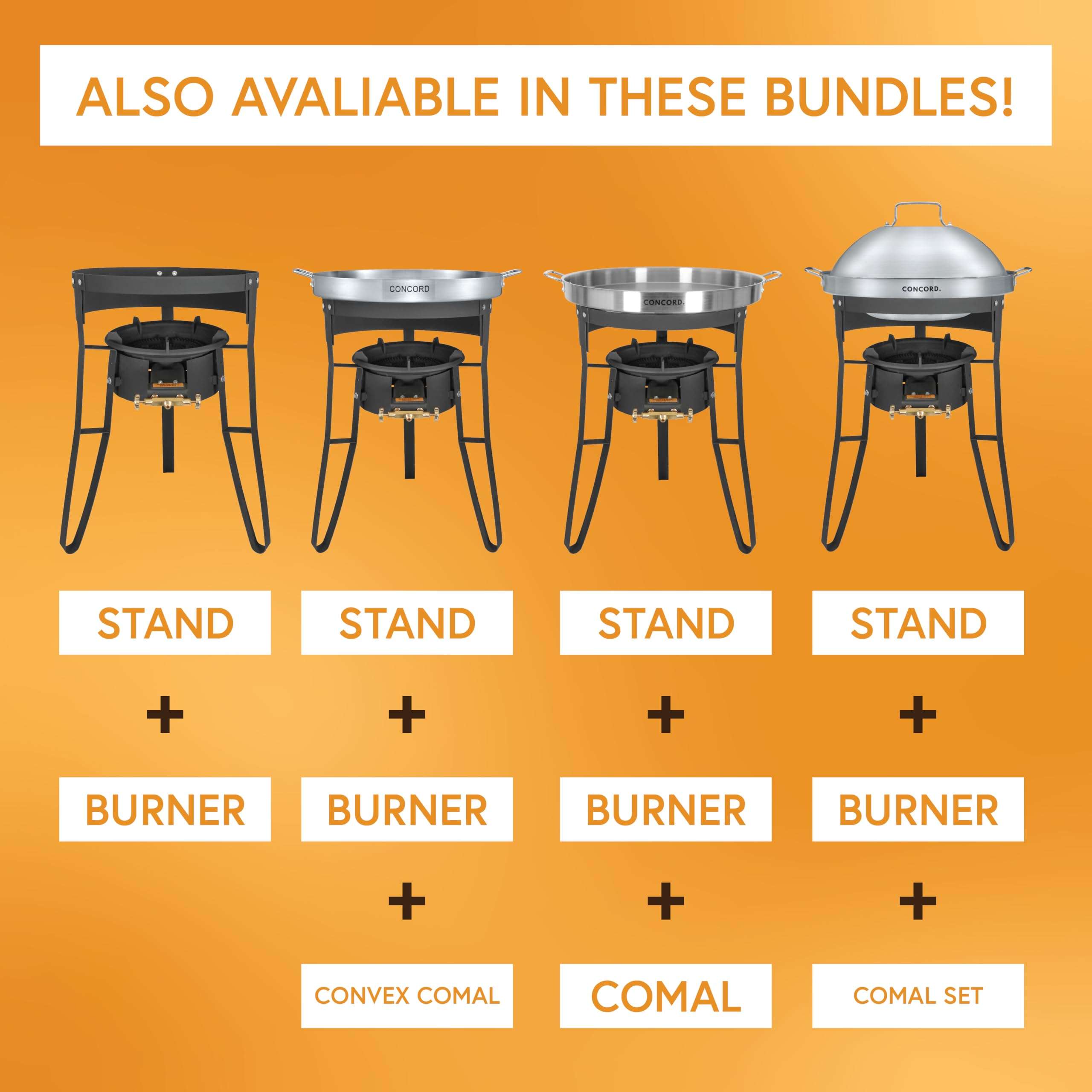 Concord 30" Powder Coated Steel Comal Stand with Adjustable Burner Mounting Rack. Great for Discada, Street Vendor, Tacos, Etc. 6