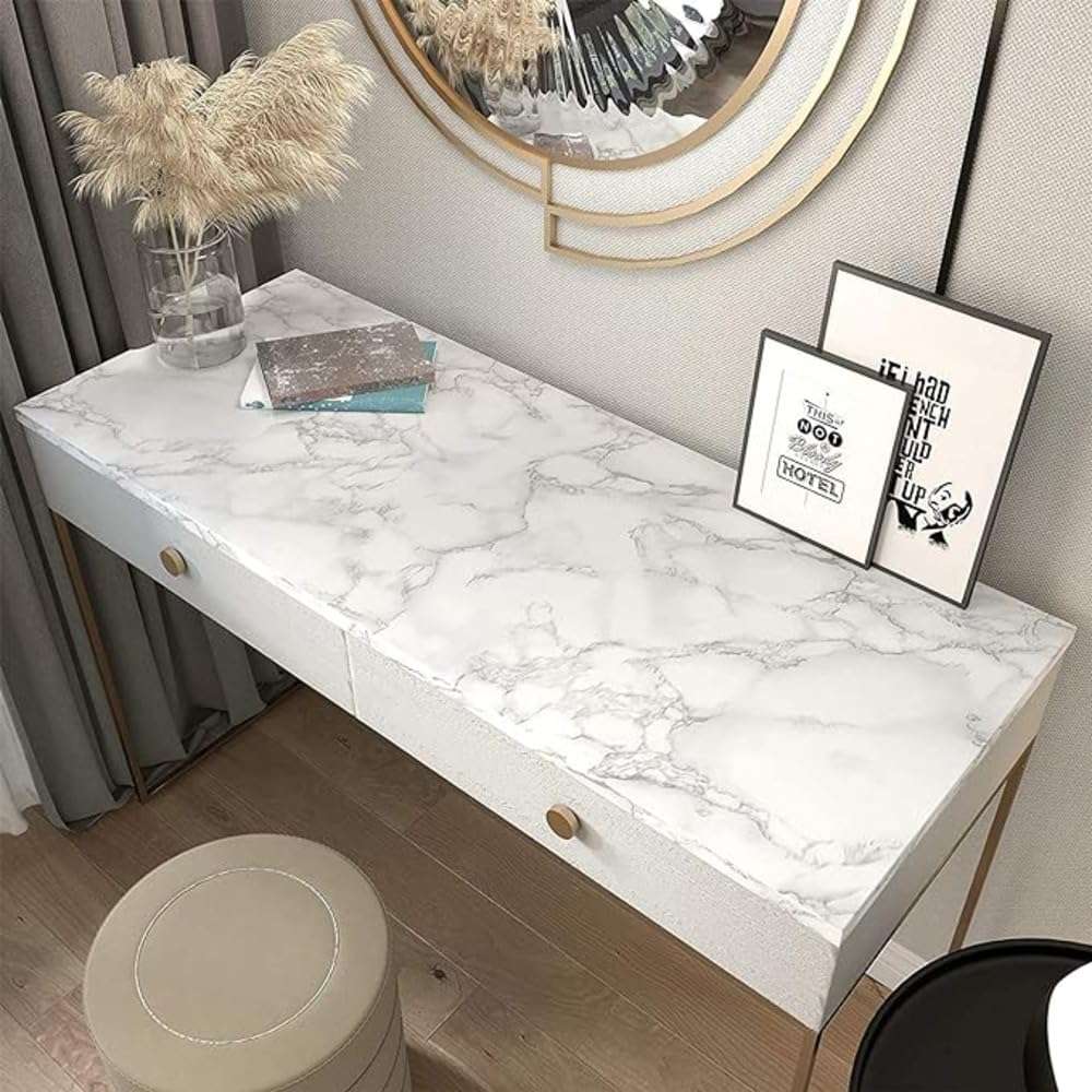 Waterproof Oil-Proof Kitchen Wallpaper Sticker – 60x200 CM Self-Adhesive Roll for Wall, Tile & Platform – Removable & Easy to Clean ((White Marble)-02) 5
