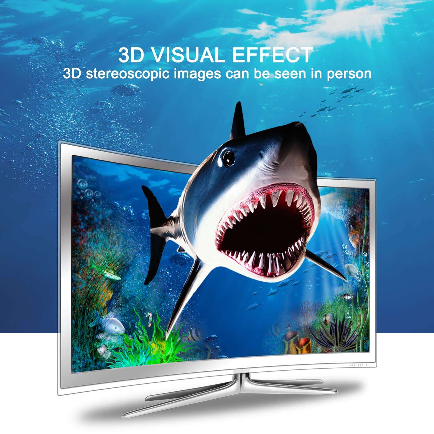 Movcle HDMI Splitter 1 in 4 out Full Ultra HD 1080P 4K/2K 1X4 Port Box Hub with US Adapter v1.4 Powered Certified for 3D Support 3