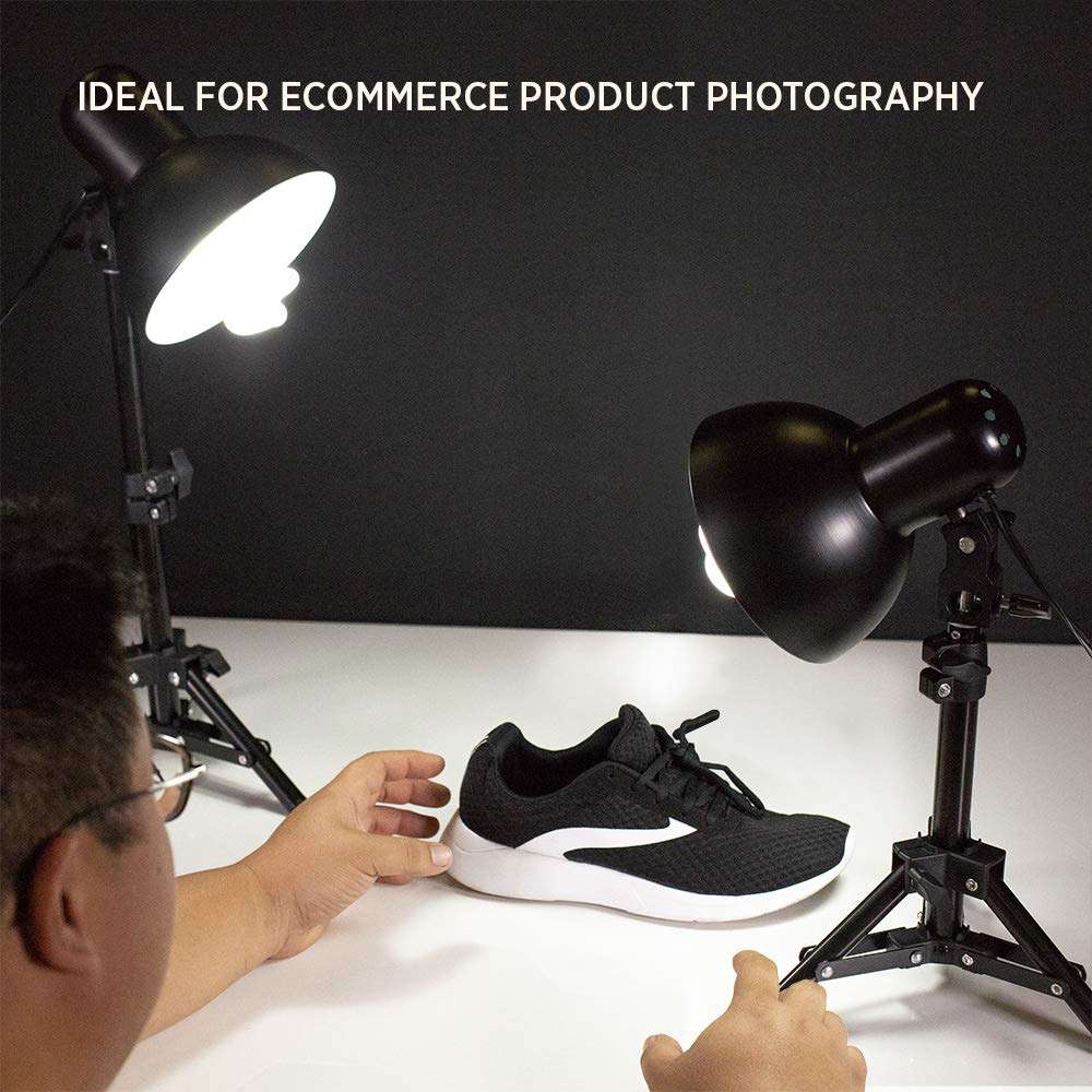 Fovitec 2-Light Table Top Fluorescent Lighting Kit, 6" Reflectors, 30W Bulbs and 15" Light Stands for Product Photography, and Video Production 6