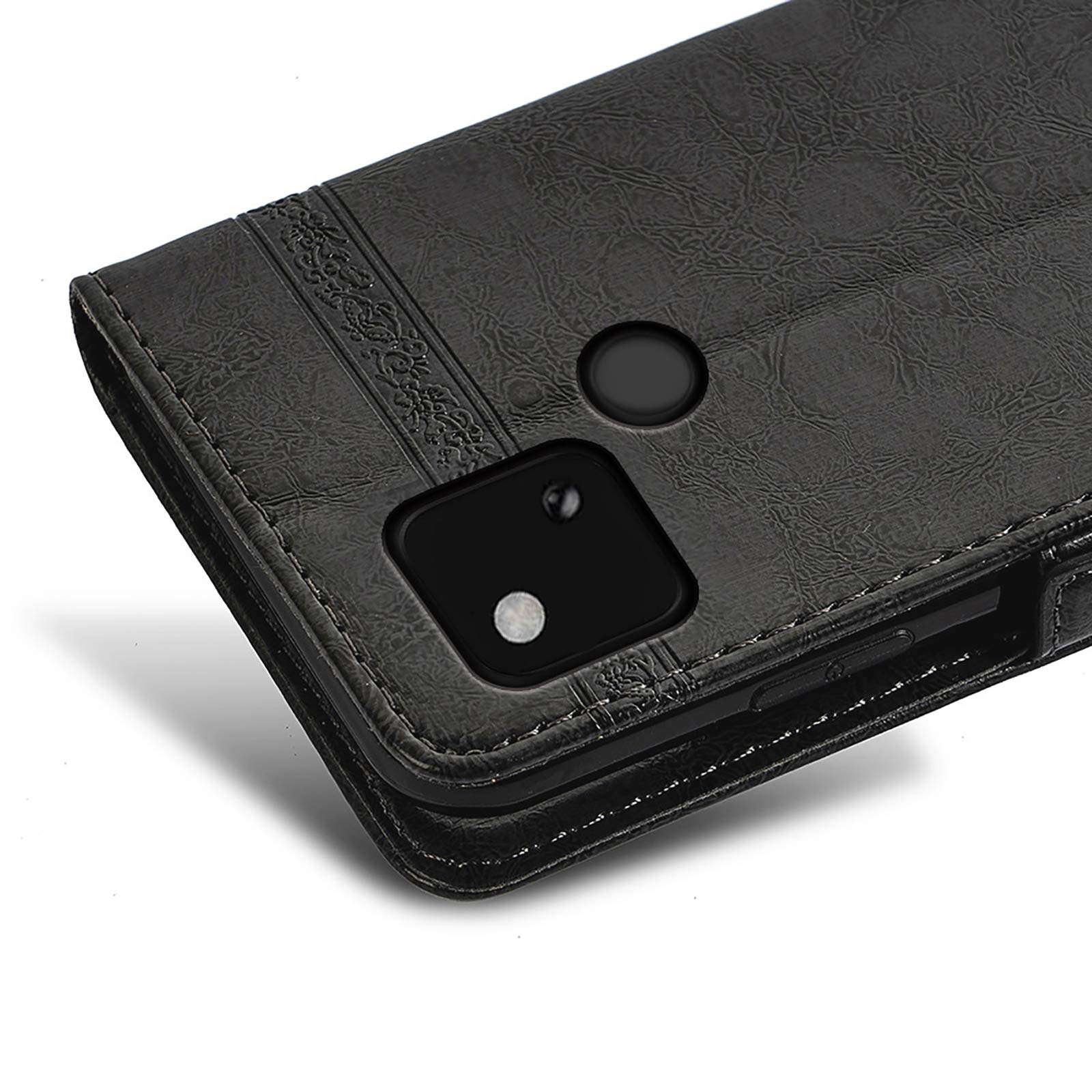 Case for Google Pixel 4A, Designed for Google Pixel 4A Wallet Case with Card Slots, Folding Stand Protective Cover for Google Pixel 4A. (Black, 5.8'') 5