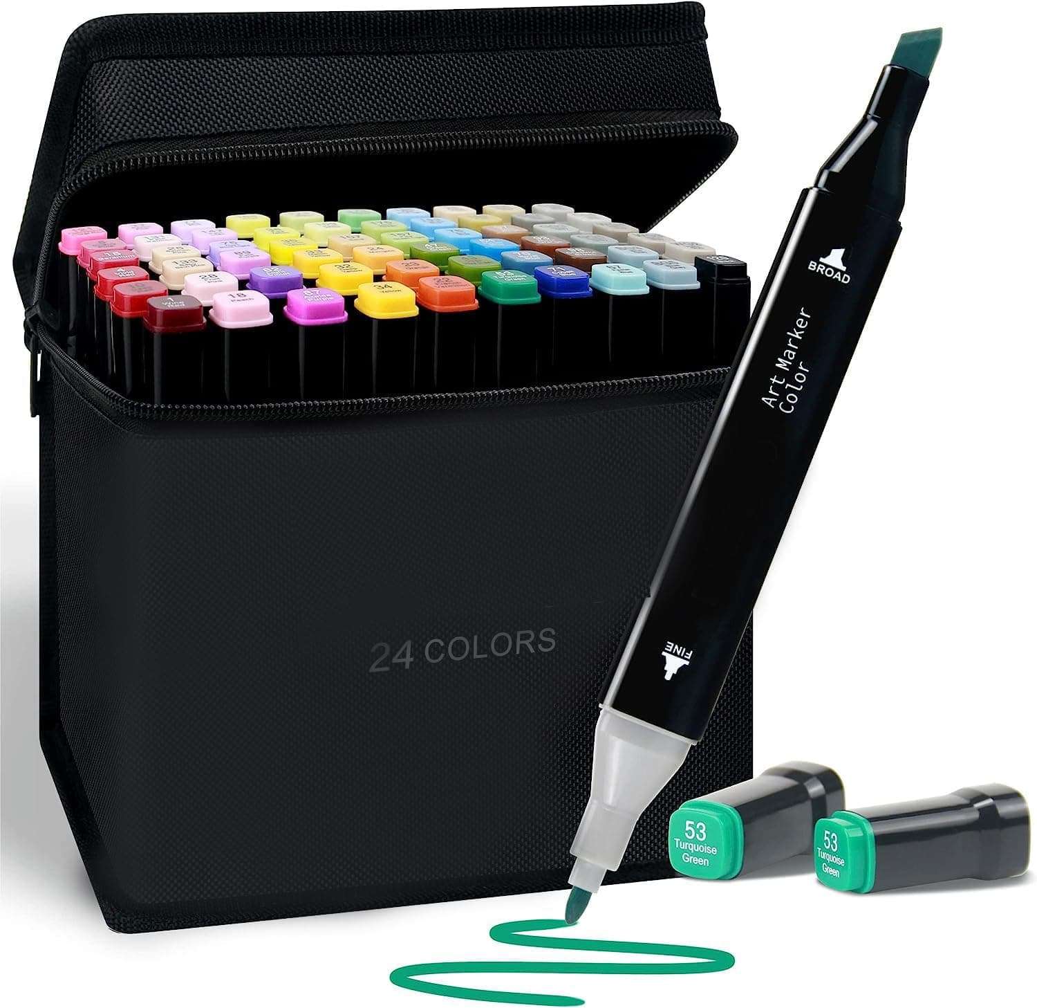 Dkriva® Dual Tip Art Markers - Colorful Brush Pens for Sketching, Painting & Calligraphy - Smooth Writing, Non-Toxic, with Carrying Case for Kids, Adults & Artists (120 PCS) 1