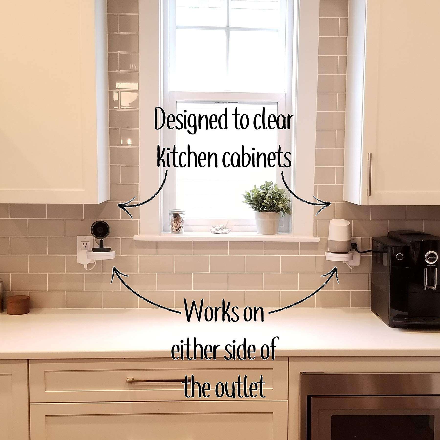 The Easy Outlet Shelf by Mount Genie - Works With All Outlets - 60 Second Install - Hidden Cord Cable Storage - Perfect Google Home Mount, Nest Wifi Mount, for Cameras, Voice Assistants, and More 4