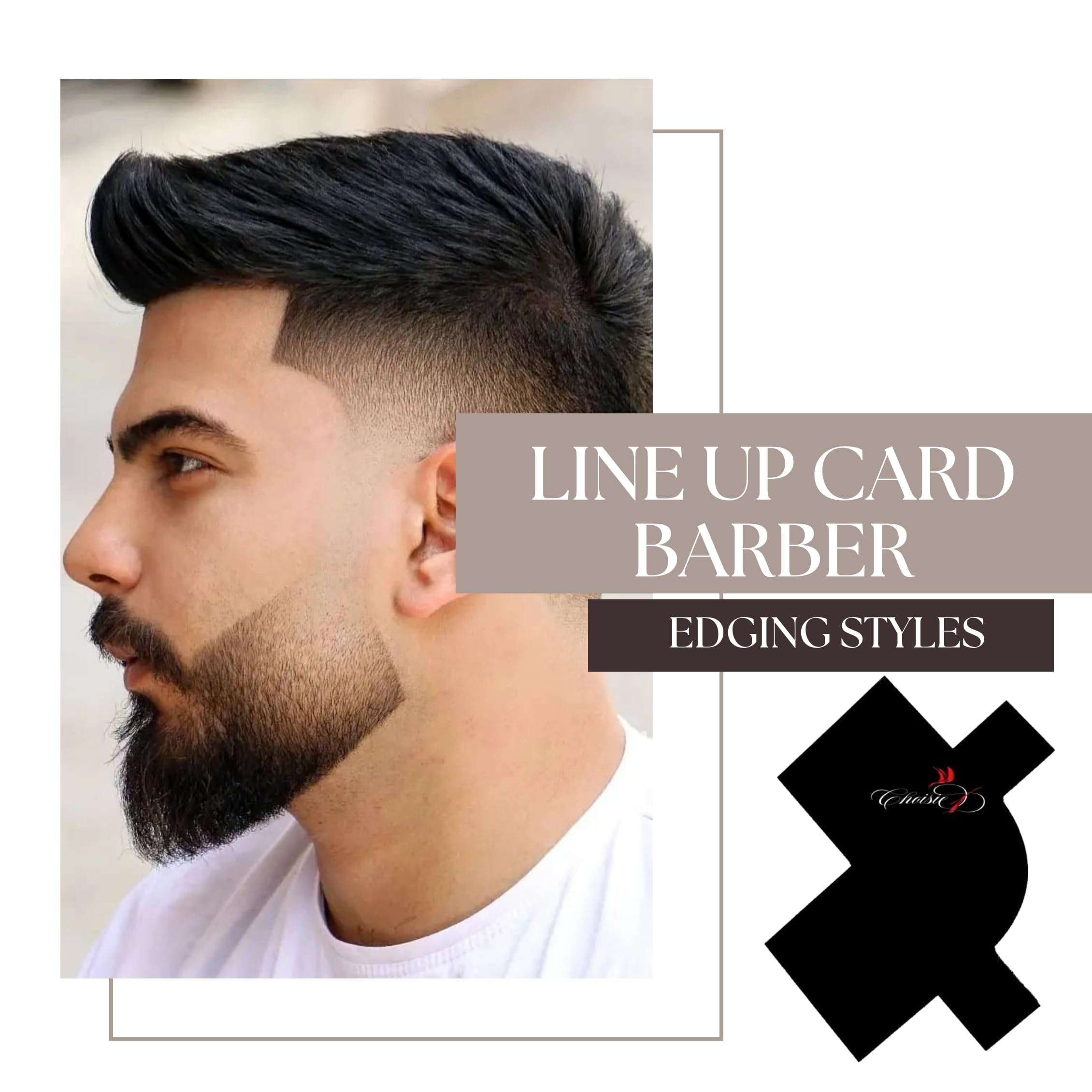 CHOISIE1 Line Me Up Barber Fill In Design Card (Pair) 6
