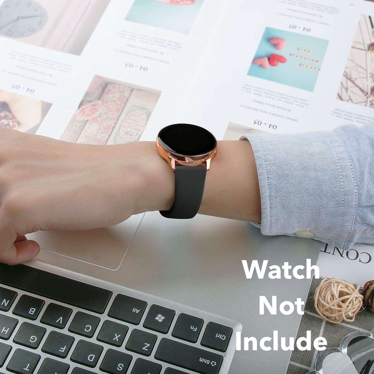 AYOSHRI Watch Accessories 20mm Strap Band for Noise X-Fit 1 Smartwatch Only, Soft Silicon Straps For Men/Women (Smartwatch not Included) (Green) 6