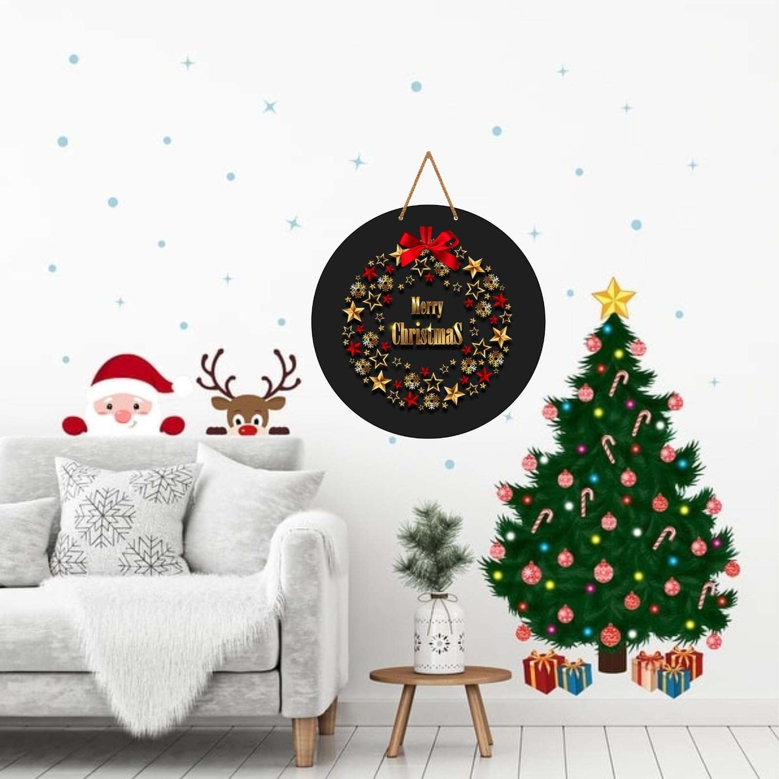 Webelkart " Merry Christmas Printed Wall Hanging/Door Hanging For Home And Christmas Decorations Items- New Year Gift Items (10 inches) (Design-5) 5