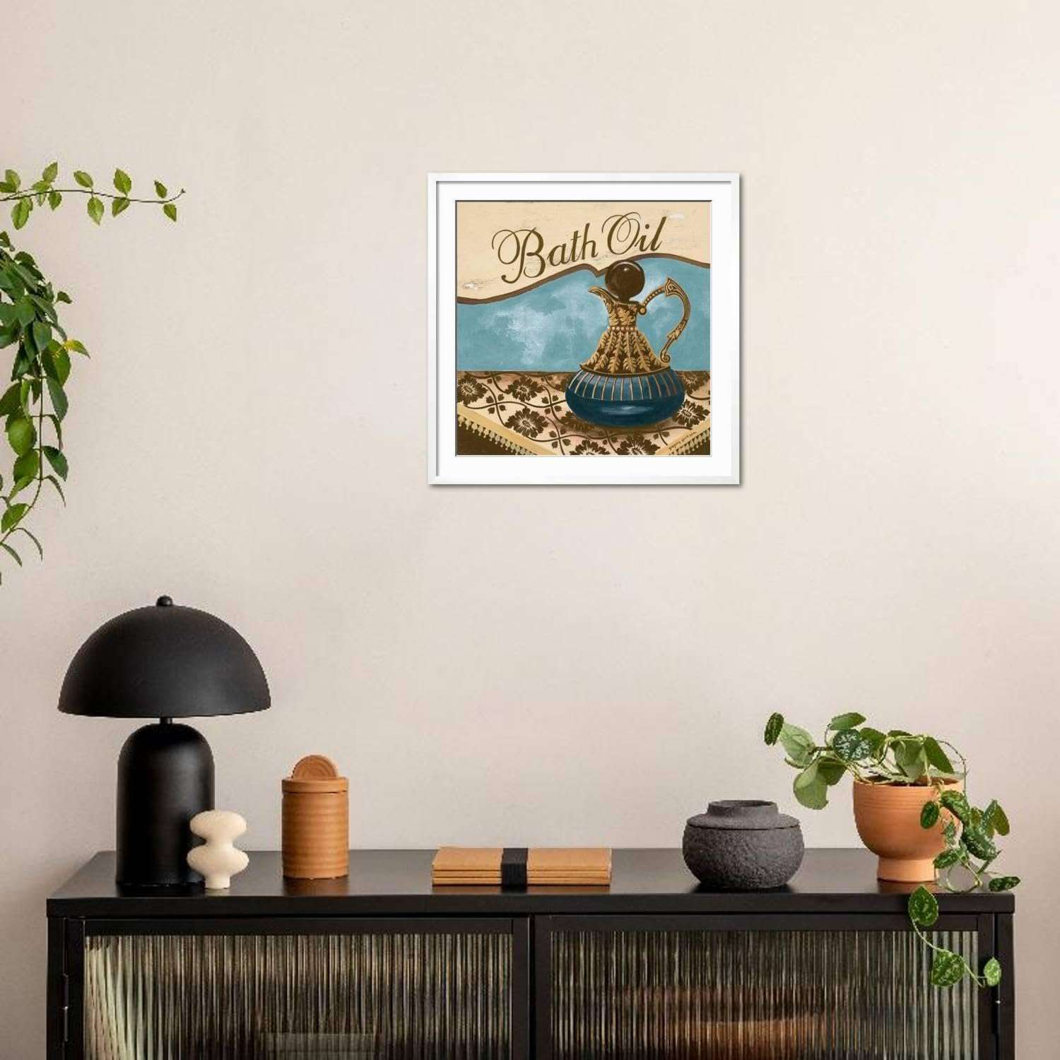 ART.COM Wall Art Print Bath Accessories II - Blue Bath Oil on White Frame by Gregory Gorham, 29" x 29" 4