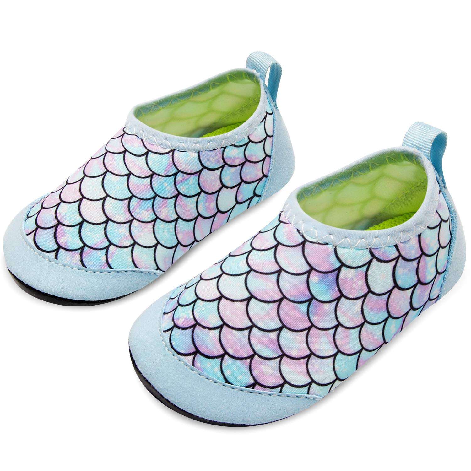 JIASUQI Baby Boys Girls Athletic Water Skin Shoes Socks for Beach River Boating Blue Scale 12-18 Months 1