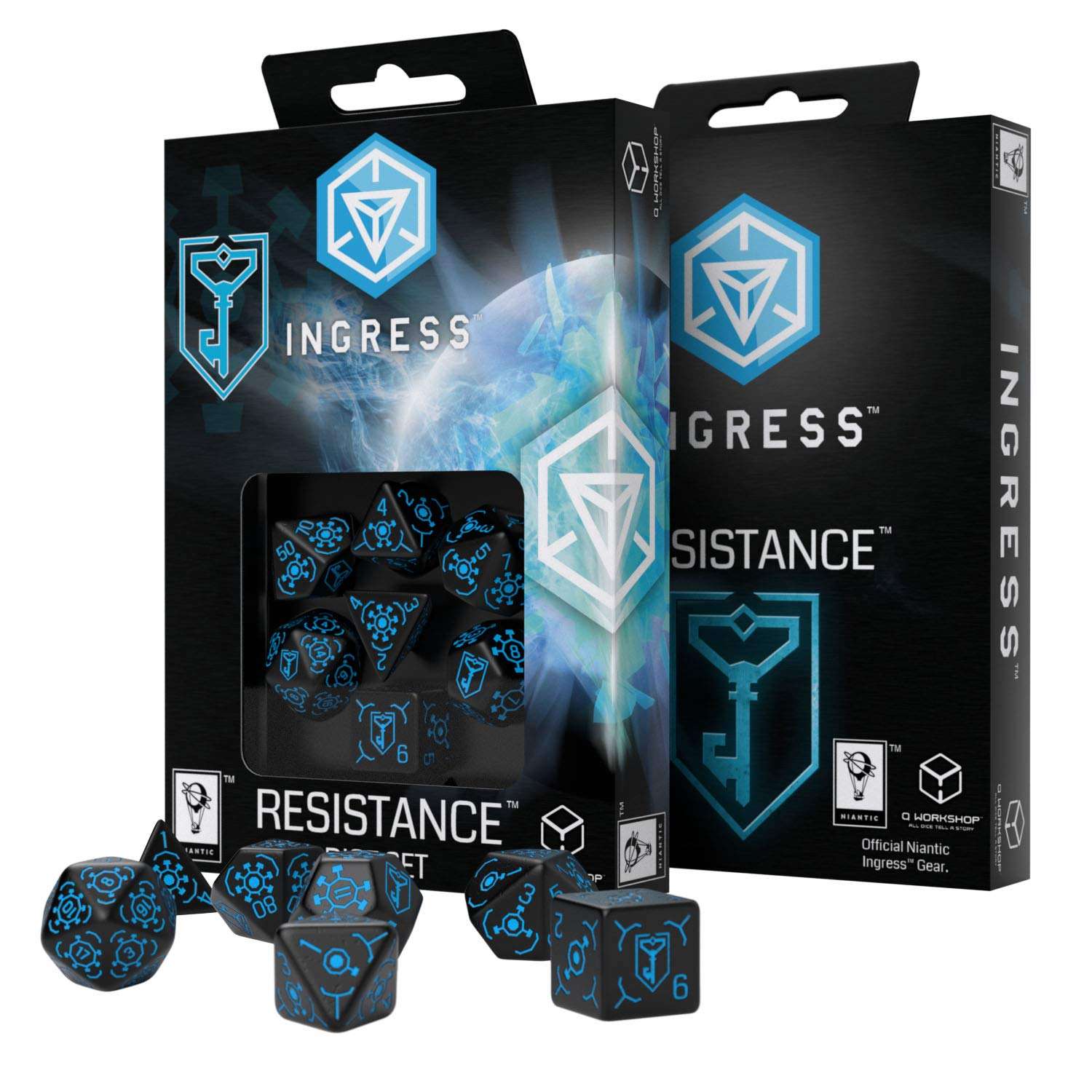 Q WORKSHOP Ingress Resistance 7 Polyhedral Pieces RPG Ornamented Dice Set 2
