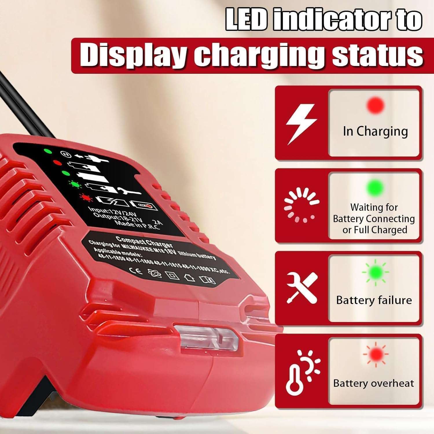 Craftsman 20V Battery Charger Replacement - Compact, Car Use (12V Input) 5