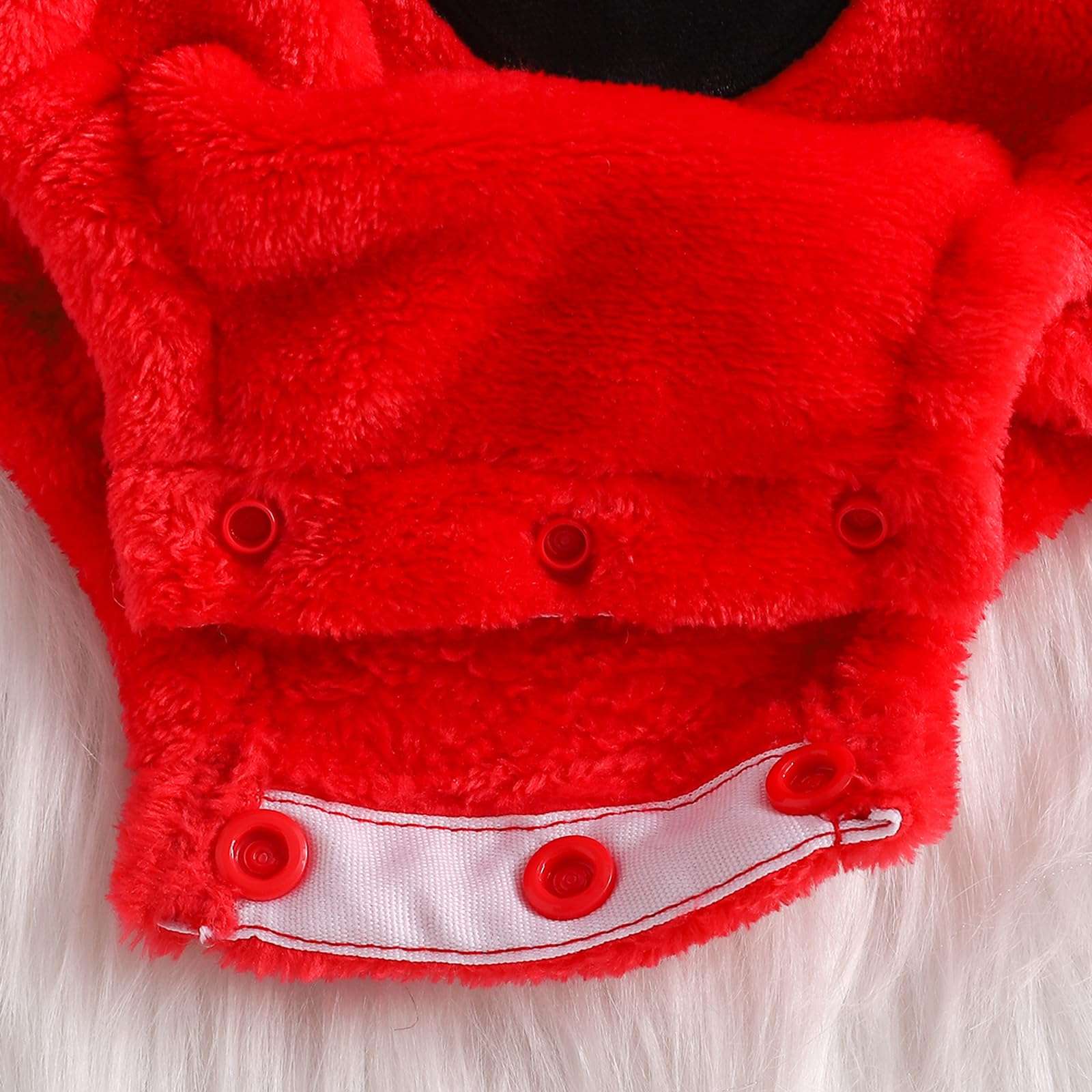 Licupiee Infant Boy Girl Halloween Animal Costume Newborn Baby Flannel Hooded Rompers Fall Winter Long Sleeve Fleece Bodysuit (Standard, 3-6 Months, Red Ladybug) 5