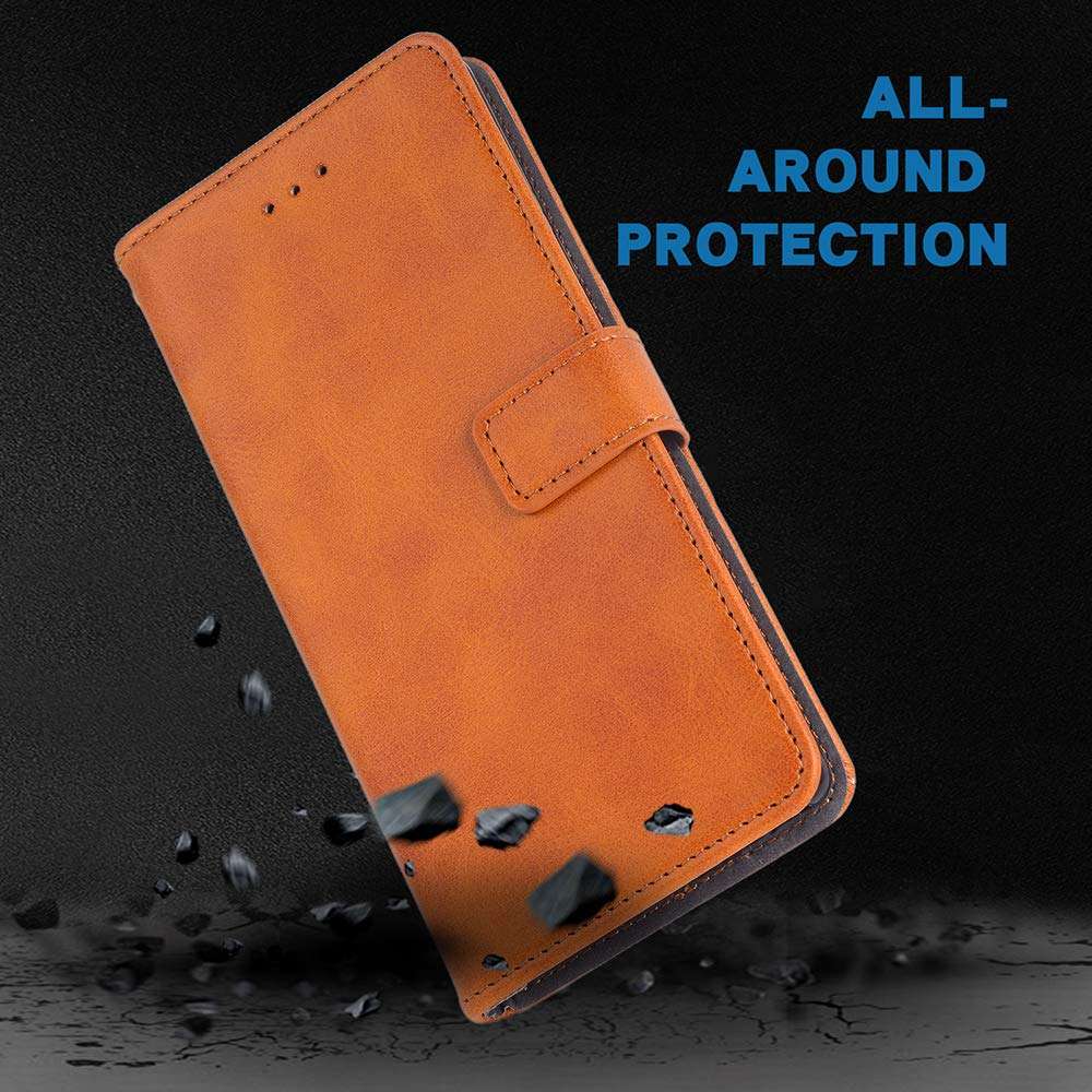 Phone Case for OnePlus 8 Pro One Plus 8Pro 5G Folio Flip Wallet PU Leather Credit Card Holder Slots Heavy Duty Full Body Protection Kickstand Phone Cover for On 1Plus 1 + Plus8 1+ Cases Brown 6
