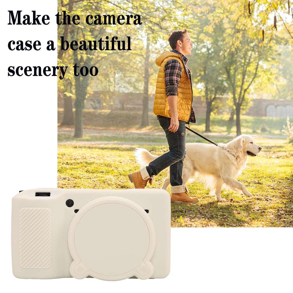 AEXUTDA Protective Case for Ricoh GRIII GRIIIx Camera, Soft Silicone GRIII GRIIIx Camera Case Cover with Detachable Lens Cover Lightweight Skin Friendly，Misty White 6