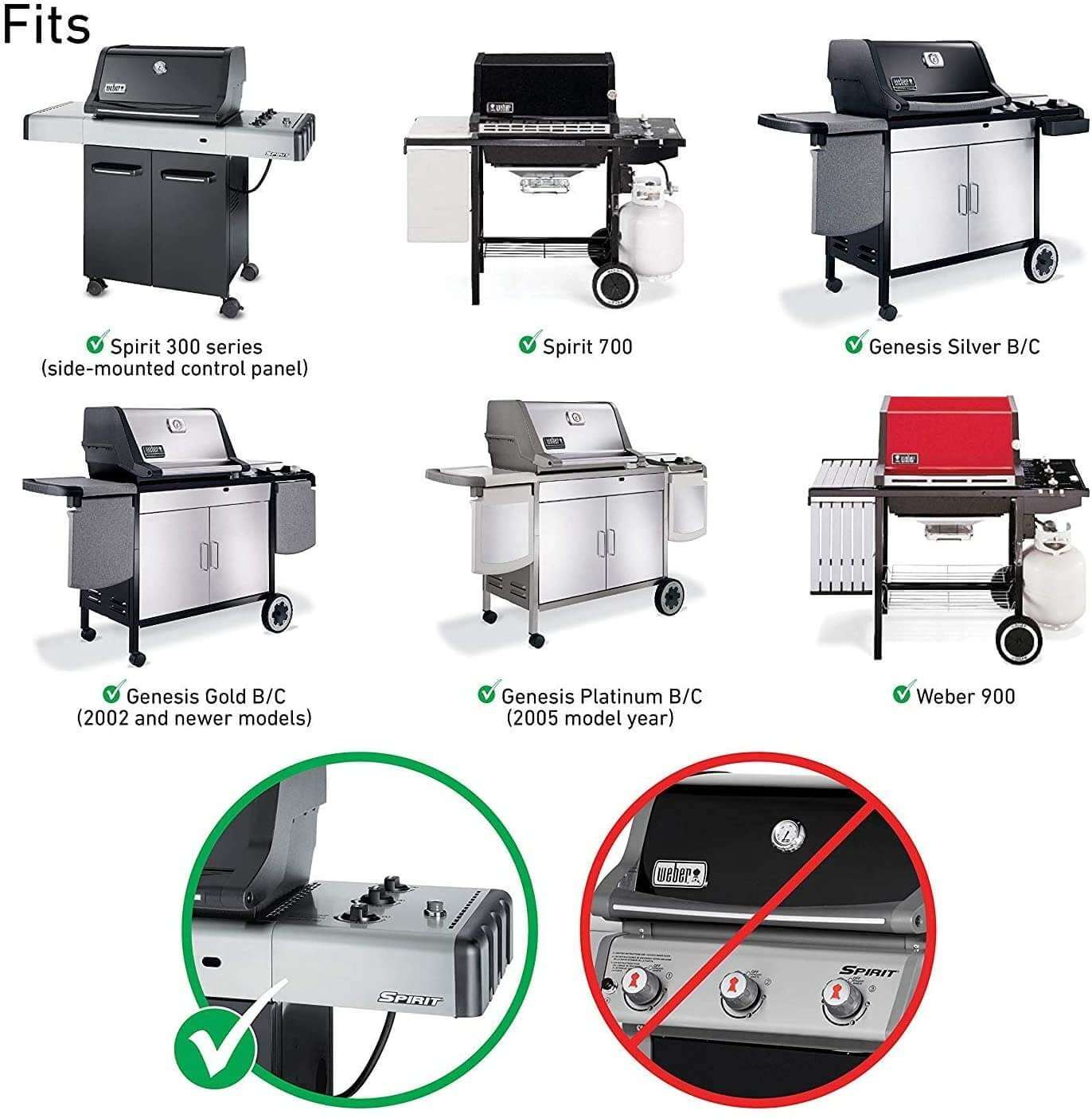 Grisun 7536 Flavorizer Bars for Weber Spirit 300, E310, E320, Genesis Silver B C, Genesis Gold B C Gas Grill (with Side Control Knobs) 22.5 Inches, 16GA Porcelain Enameled Flavor Bar 7537, 65903 3