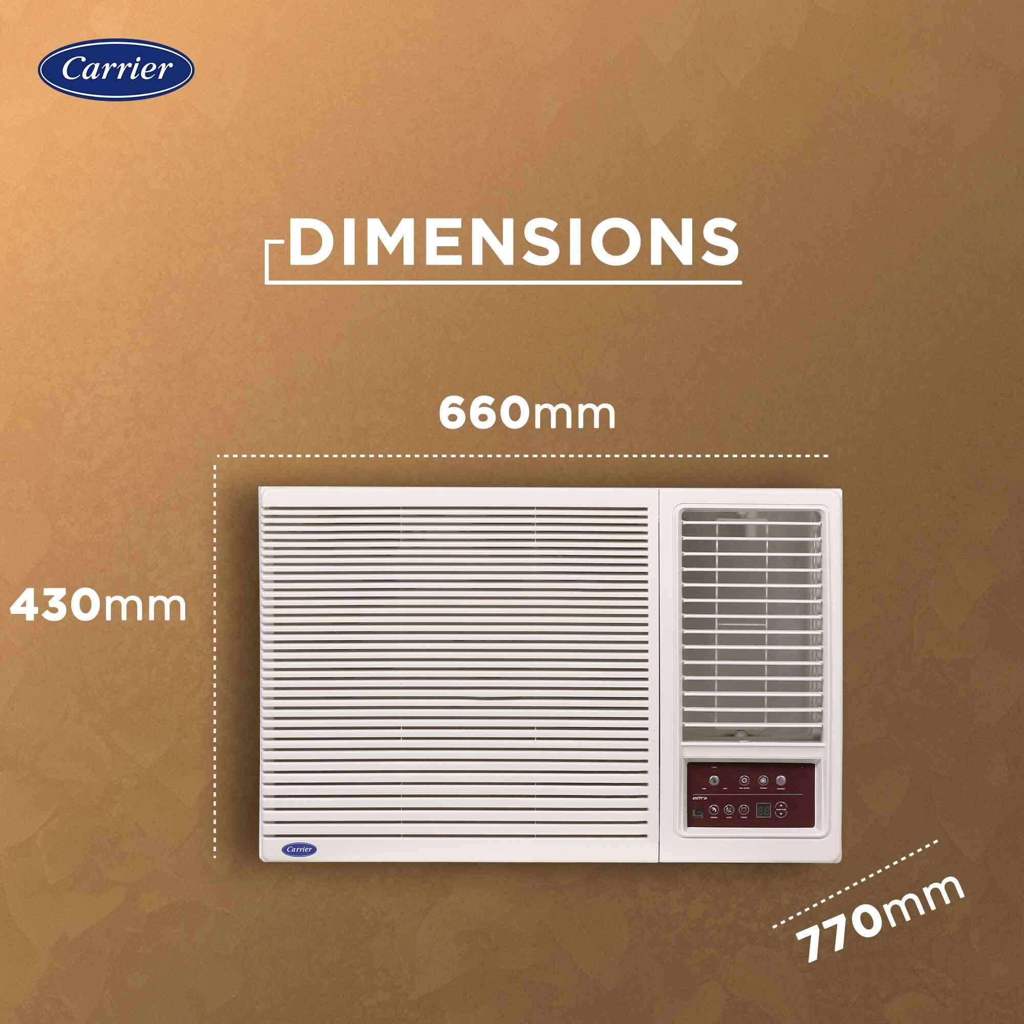 Carrier 1.5 Ton 5 Star Inverter Window AC(Copper,High Density Filter for Dust Filtration, 2Way Air Directional Control, ESTRA Fxi,CIW19SC5R35F0,White) 5