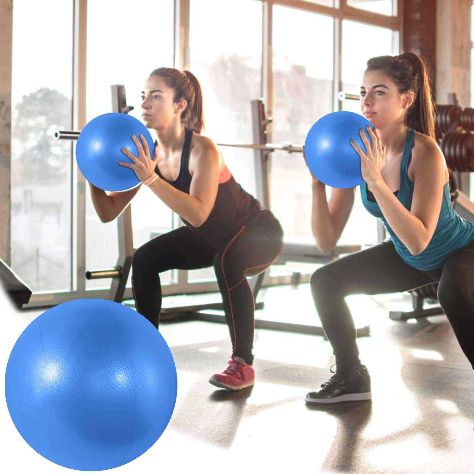 5Pcs Yoga Starter Kit Include Yoga Mat with Carry Strap, Yoga Blocks Strap Pilates Ball, Resistance Bands for Beginners Women and Men (Blue) 5