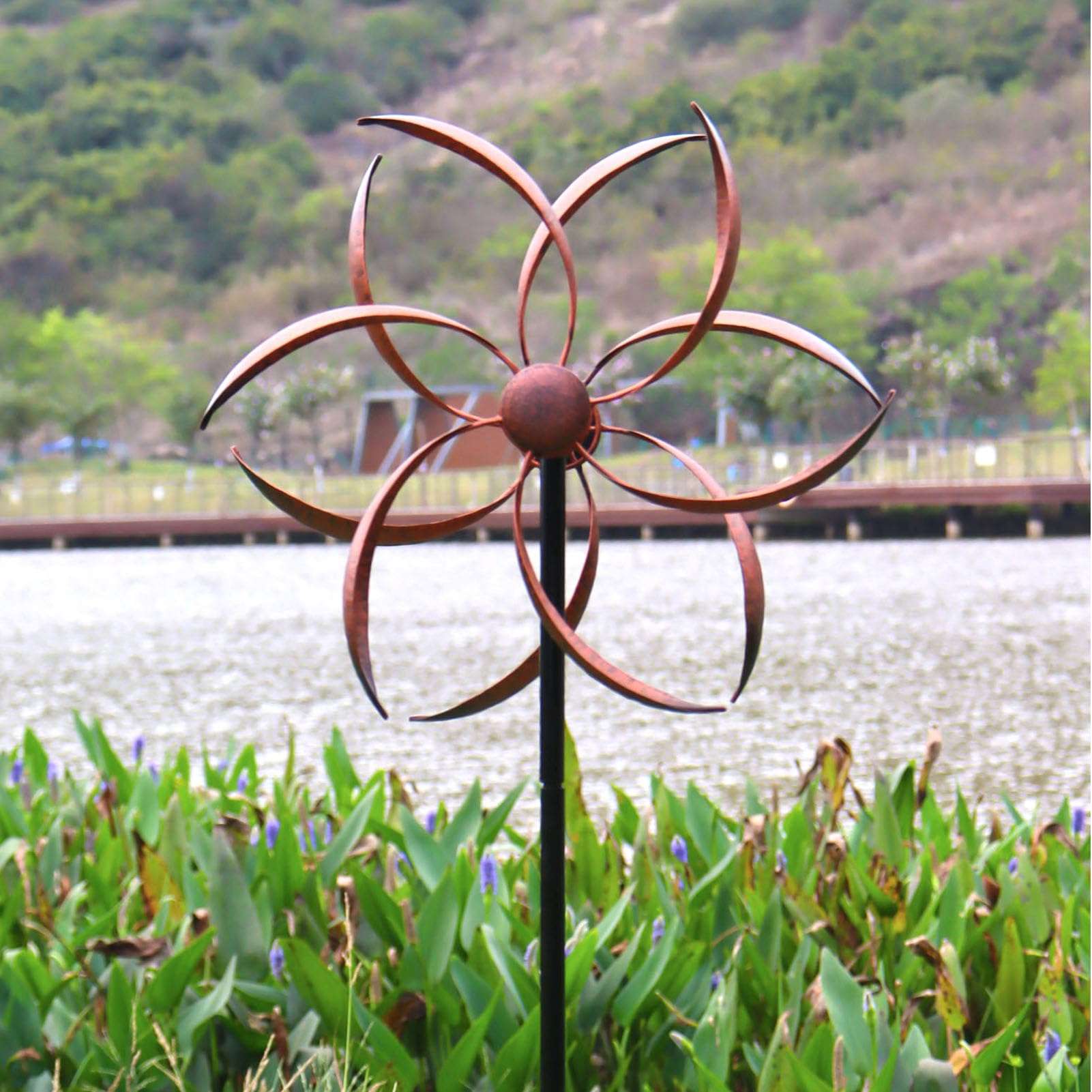 Wind Spinner Outdoor Metal Wind Sculptures 360 Degrees Wind Spinners for Yard and Garden 5