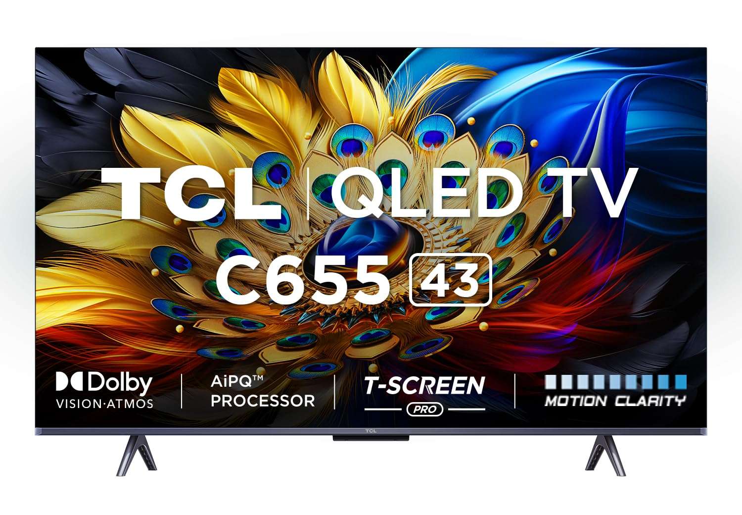 TCL 108 cm (43 inches) 4K Ultra HD Smart QLED Google TV 43C655 (Black) 1