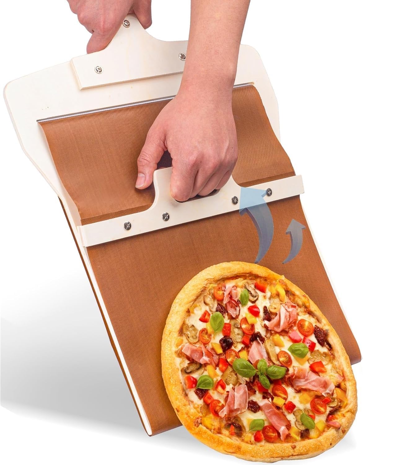 Xenon Venture Sliding Pizza Peel tray with Wood Handle for Ovens,Easy Transfer Sliding Pizza Shovel Spatula Paddle(1pcs/multi-color)